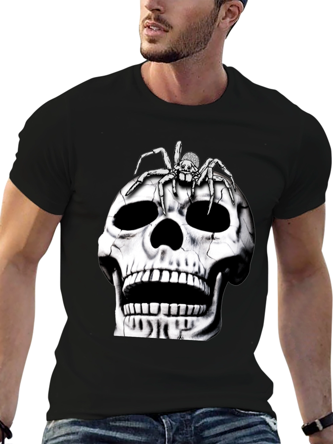 Skull and Spider Graphic T-Shirt