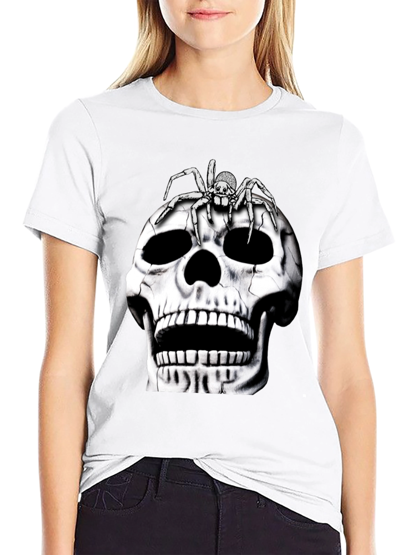 Skull and Spider Graphic T-Shirt