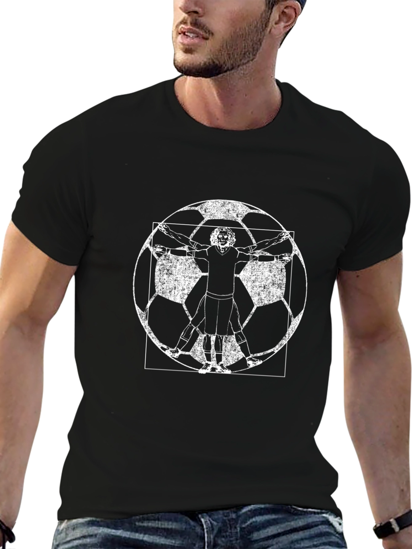 Vitruvian Footballer Graphic Tee