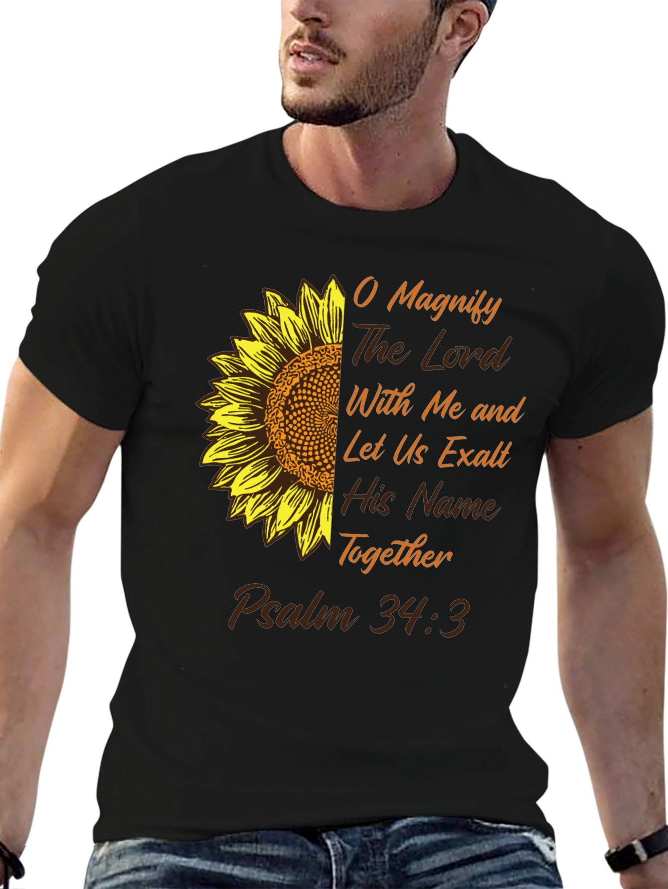 O Magnify the Lord Sunflower Christian T-Shirt