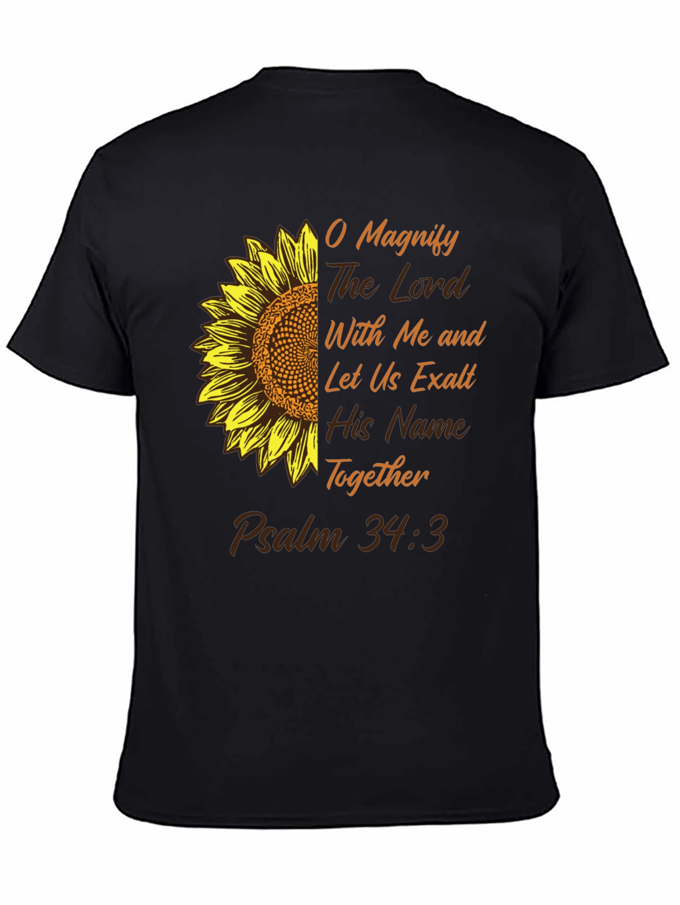 O Magnify the Lord Sunflower Christian T-Shirt