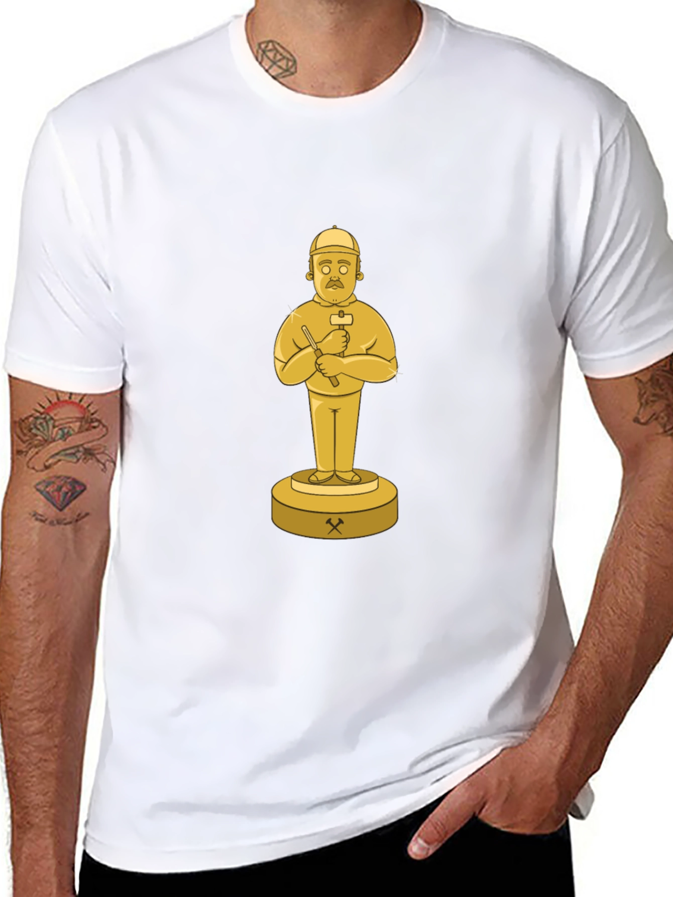 Black T-Shirt with Miner Trophy Graphic