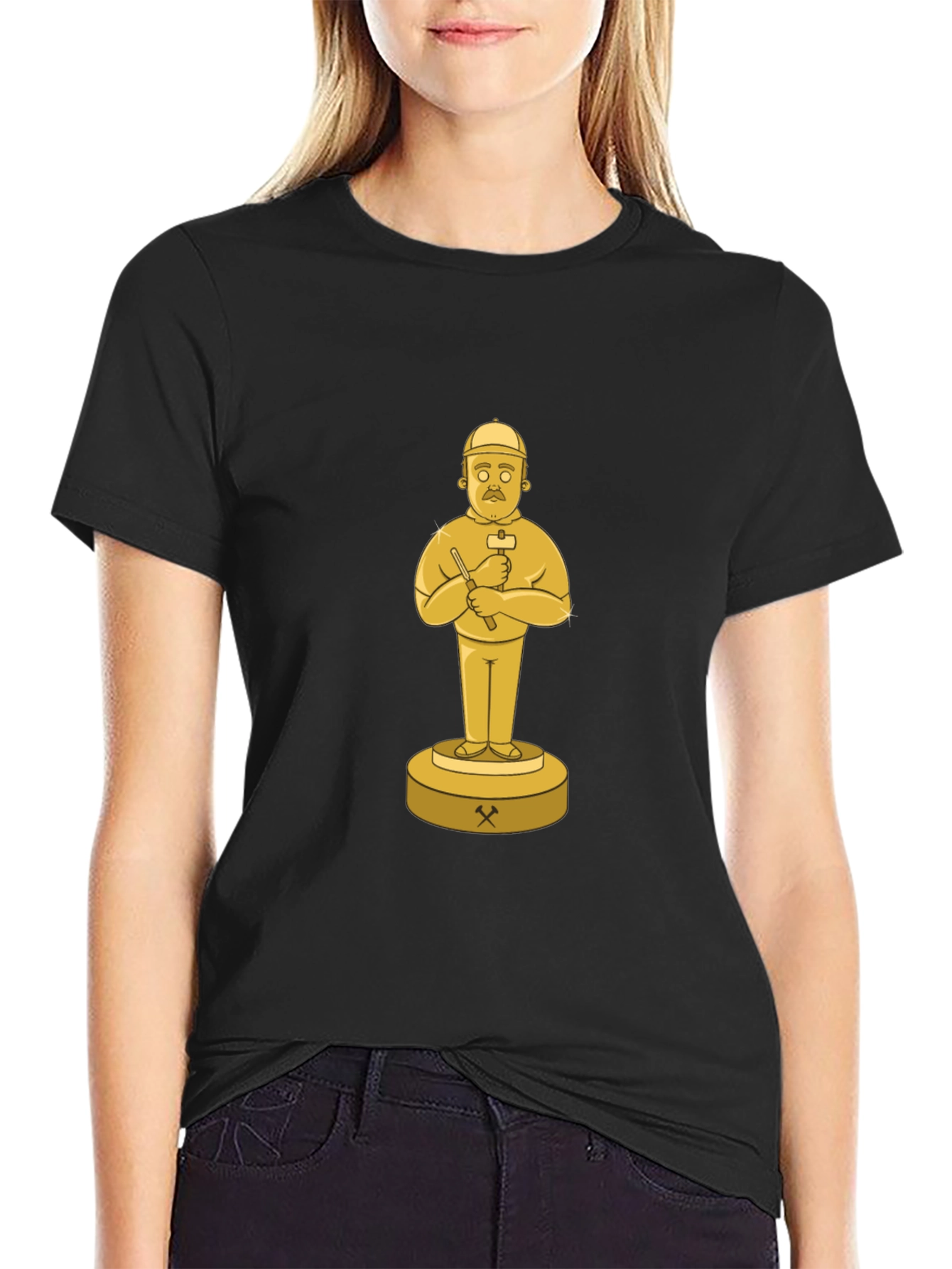 Black T-Shirt with Miner Trophy Graphic