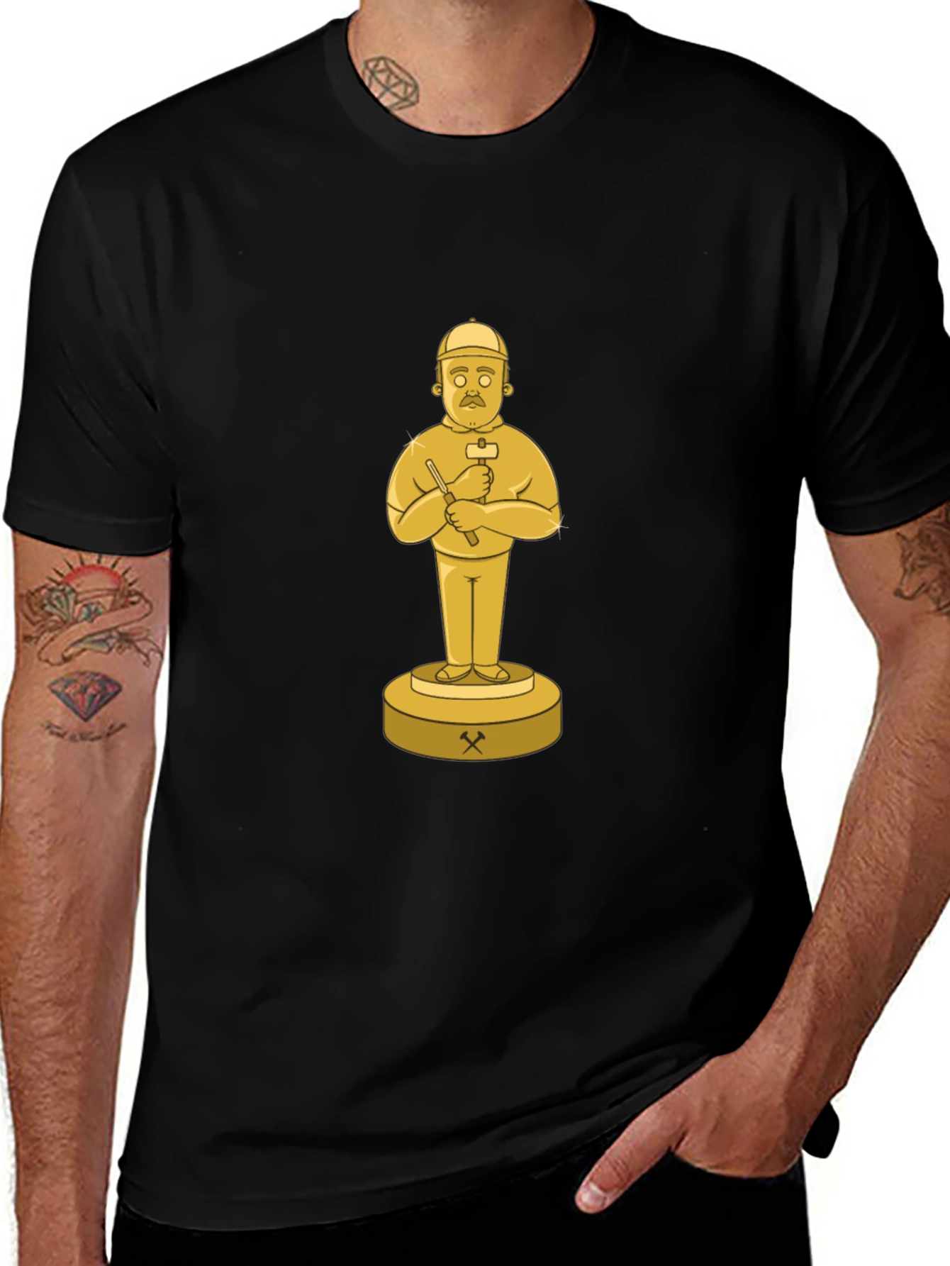 Black T-Shirt with Miner Trophy Graphic