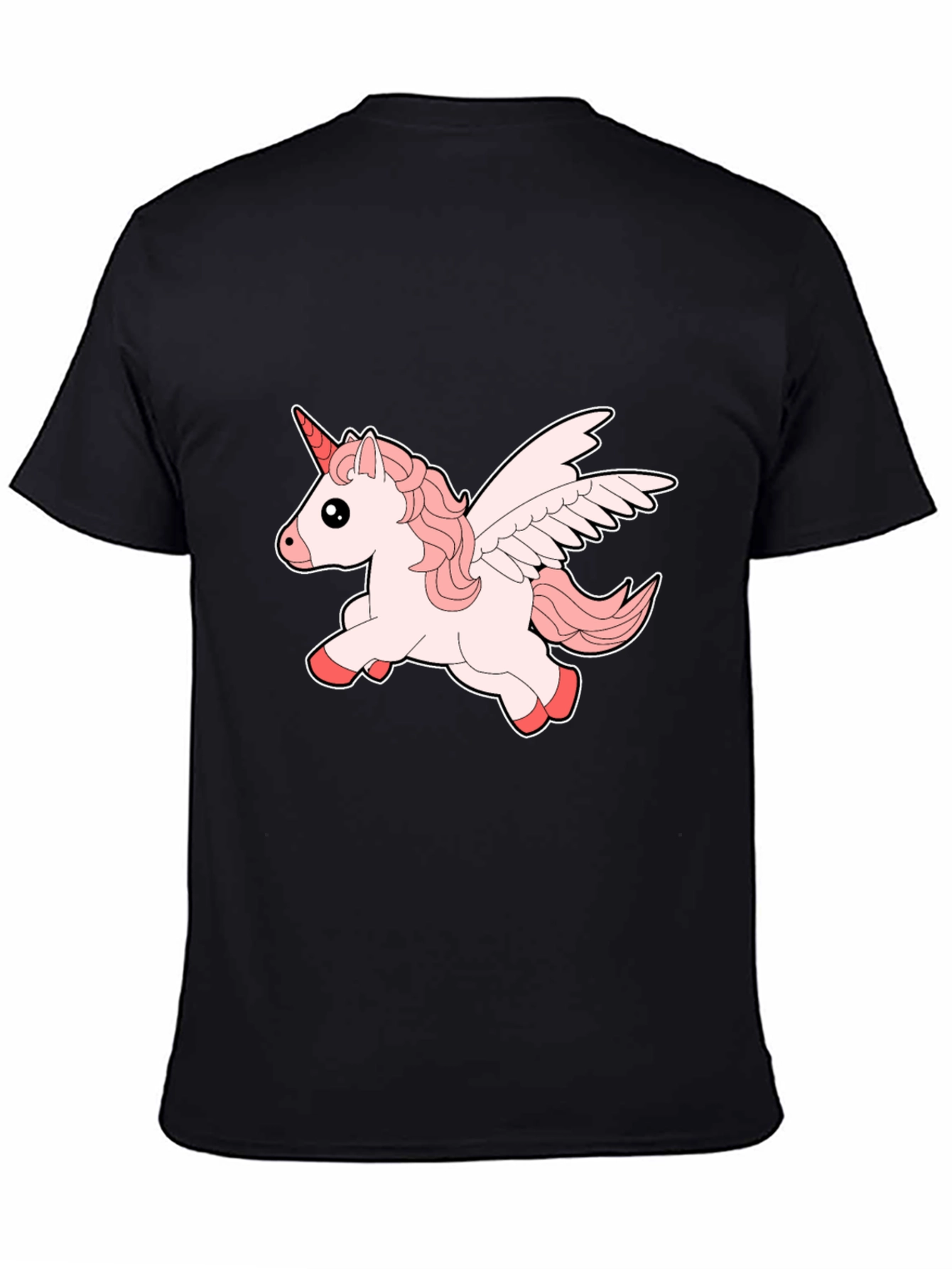 Unicorn Graphic Print Black T-Shirt