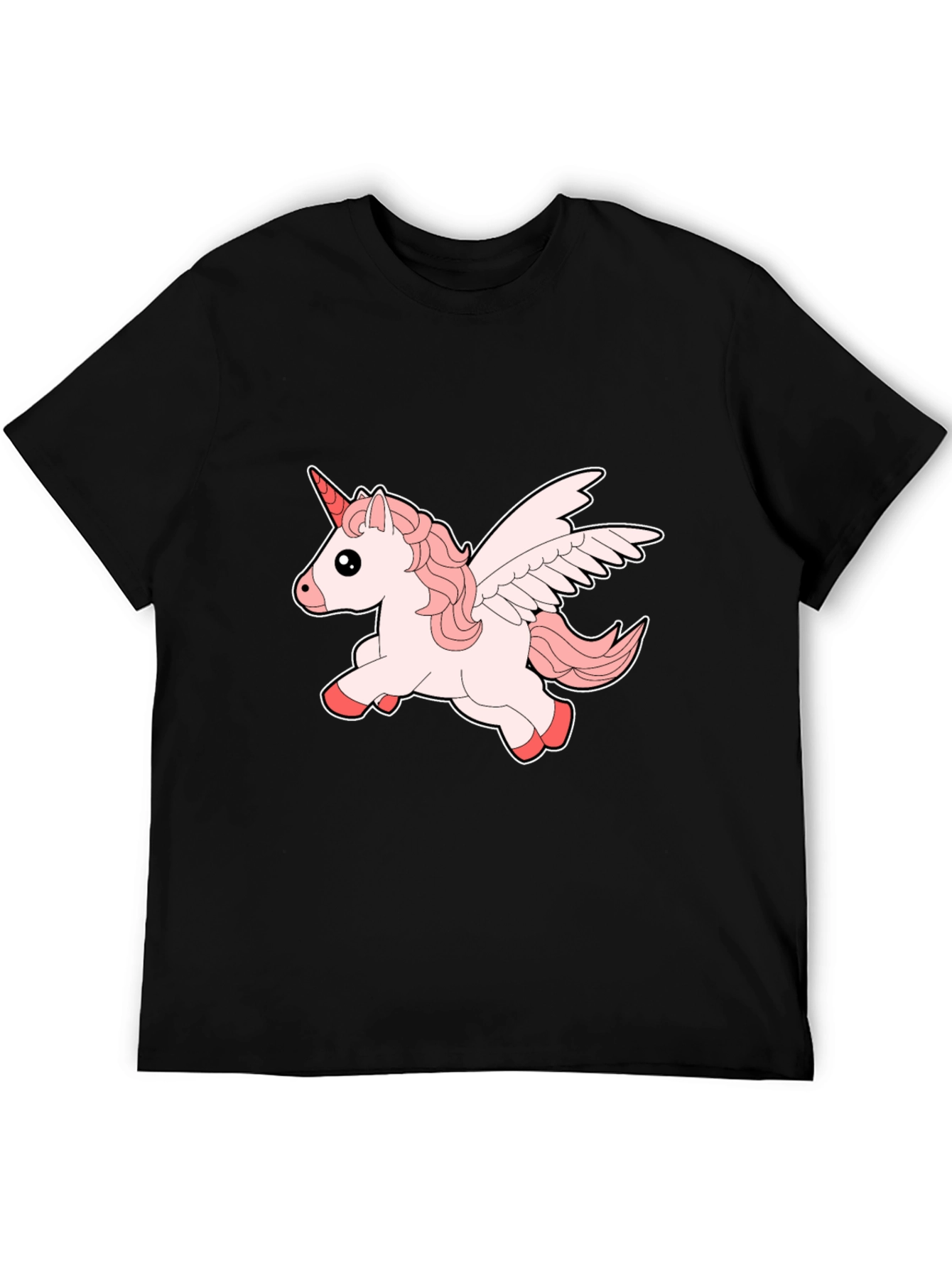 Unicorn Graphic Print Black T-Shirt