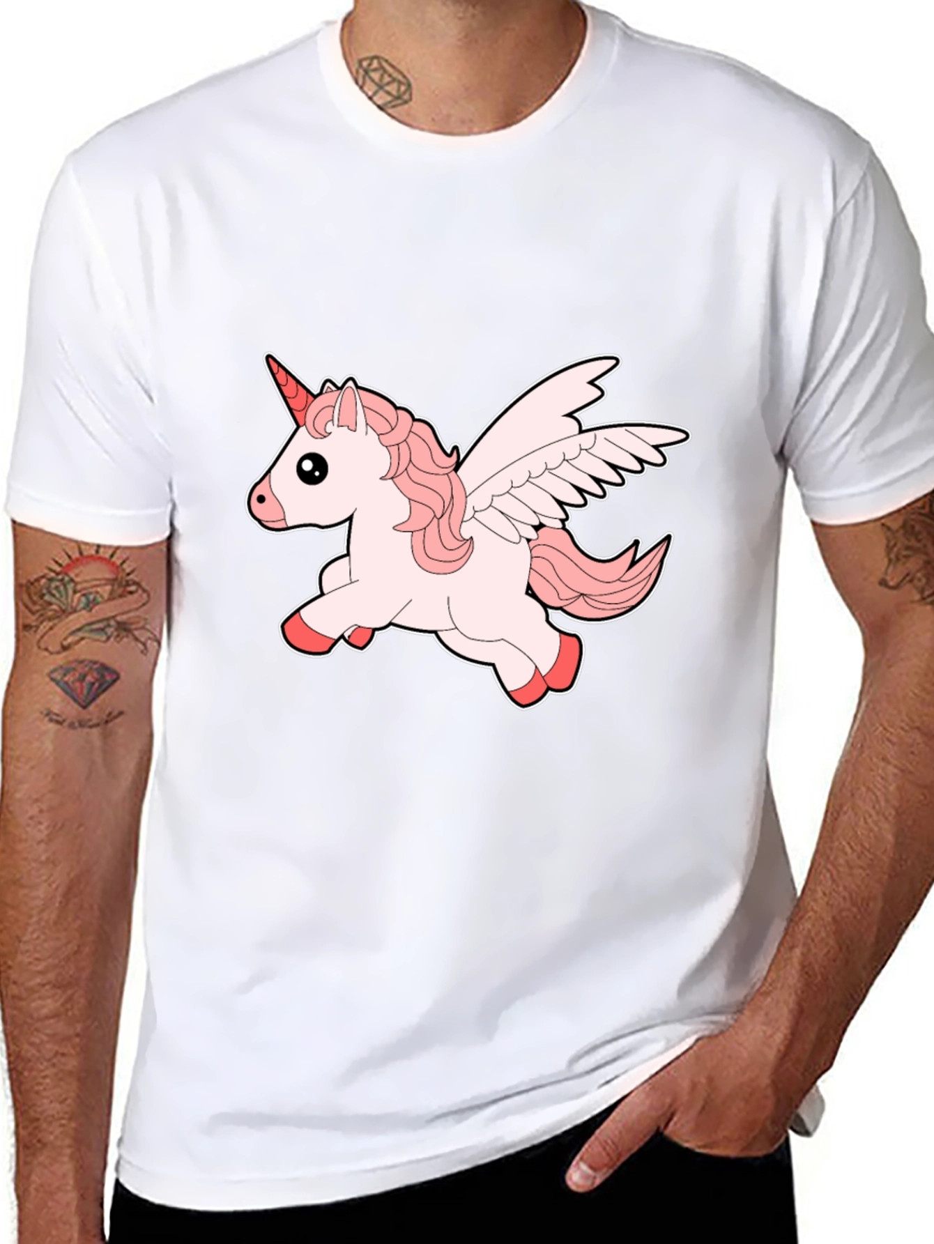 Unicorn Graphic Print Black T-Shirt
