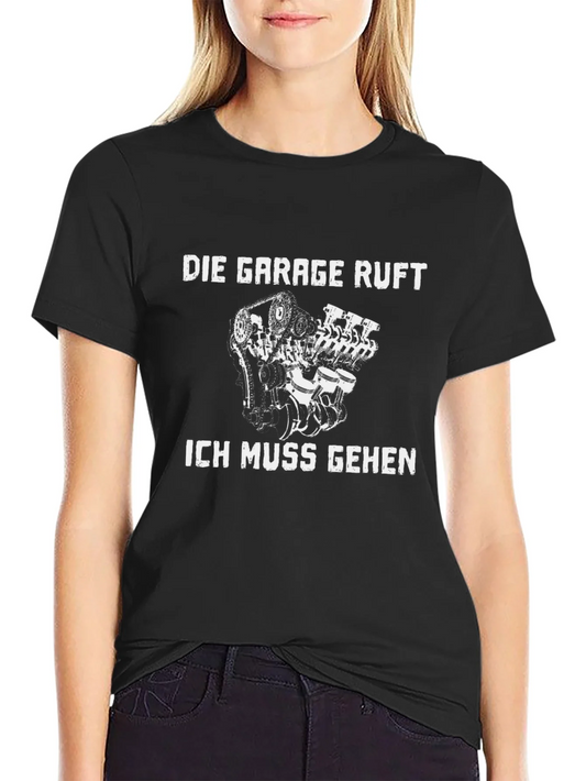 Die Garage Ruft Graphic T-Shirt - Black