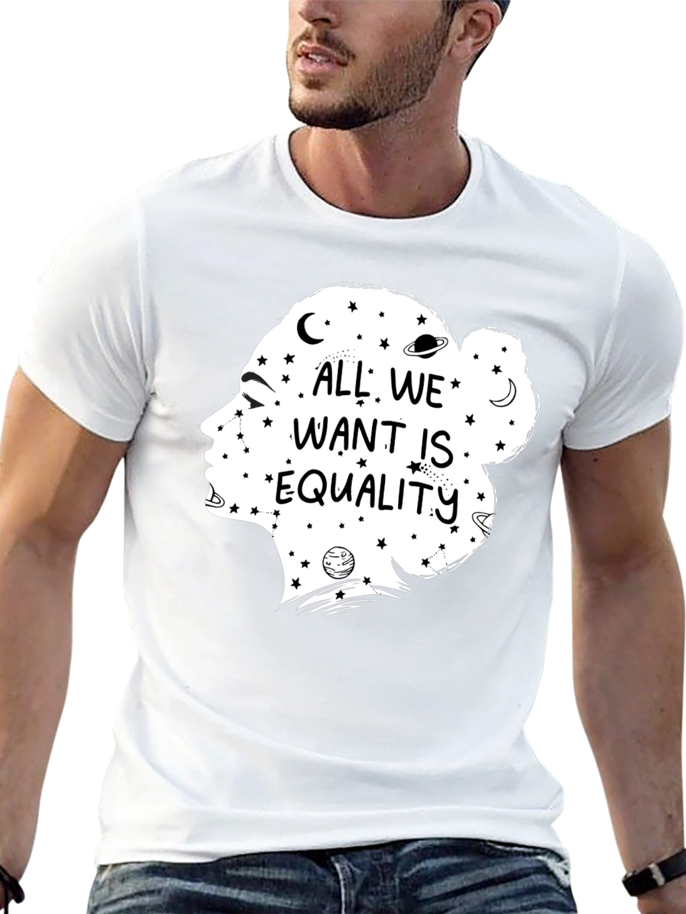 Equality Graphic Tee - Celestial Feminist Shirt