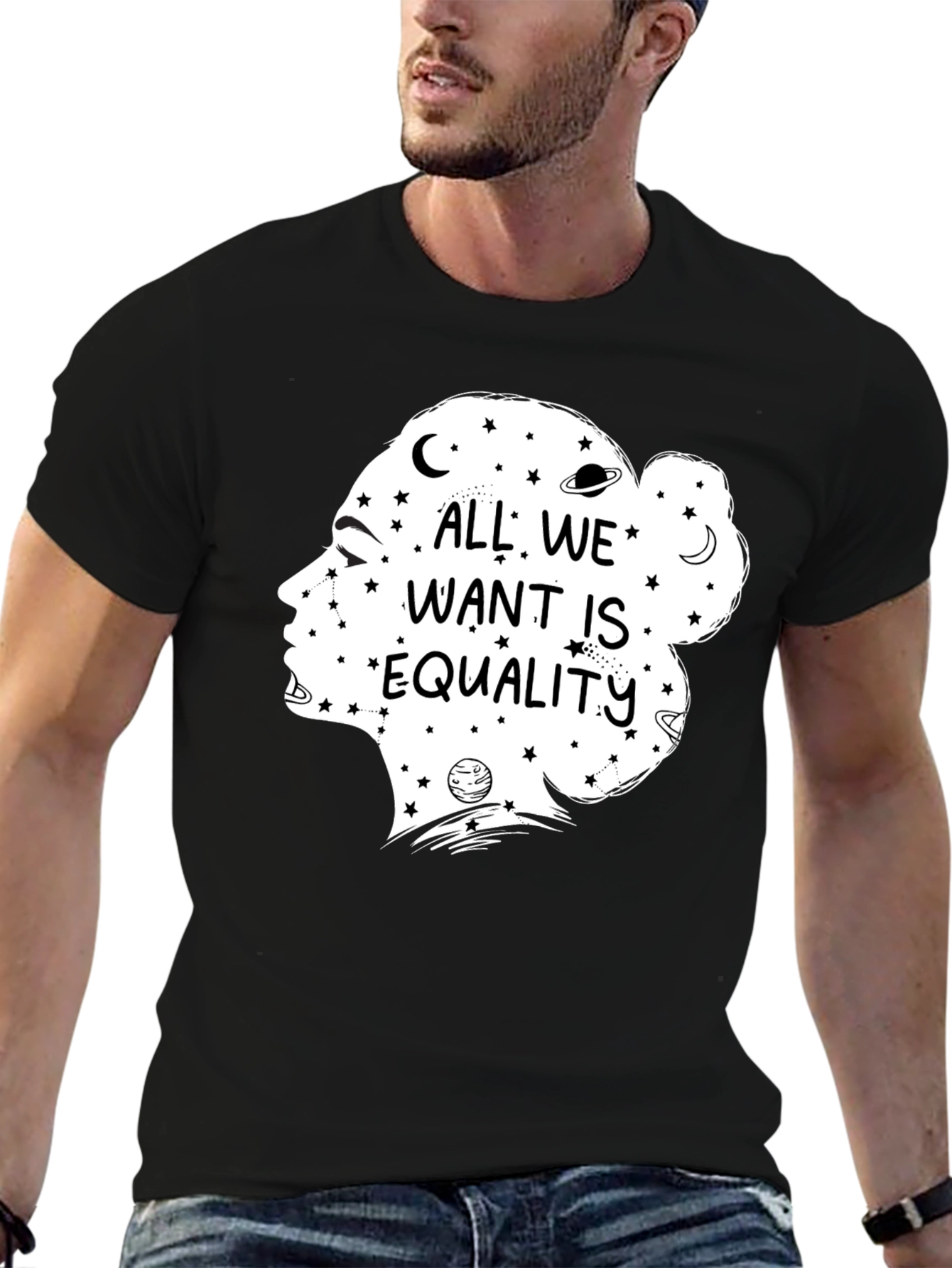 Equality Graphic Tee - Celestial Feminist Shirt