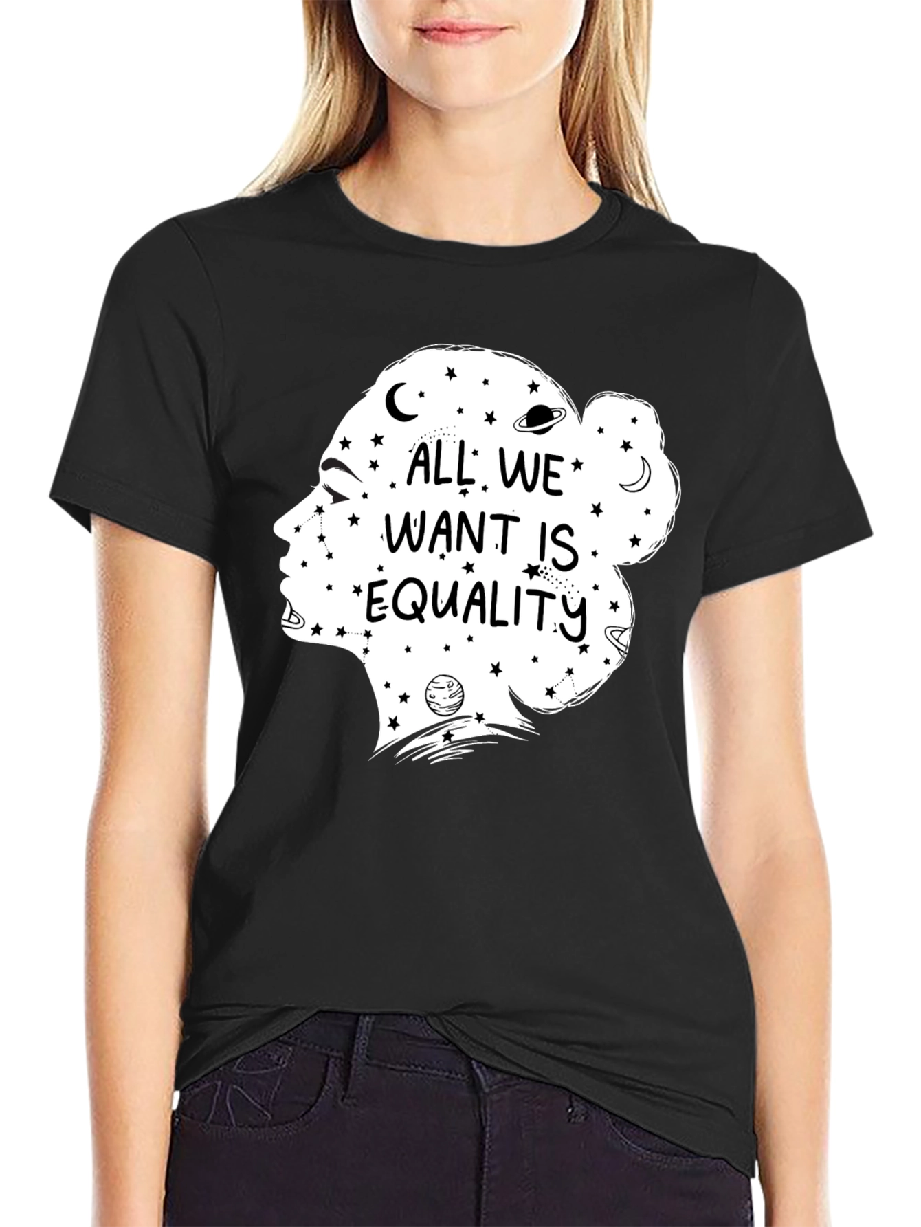 Equality Graphic Tee - Celestial Feminist Shirt