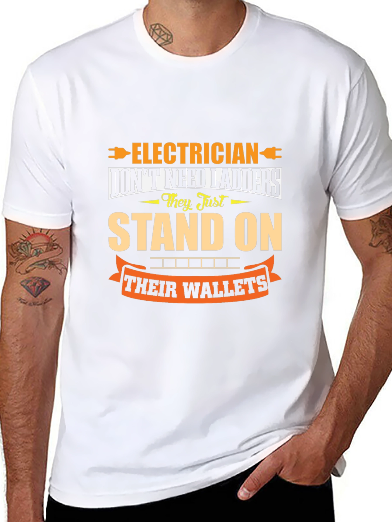 Electrician Wallet Humor Graphic Tee - Black