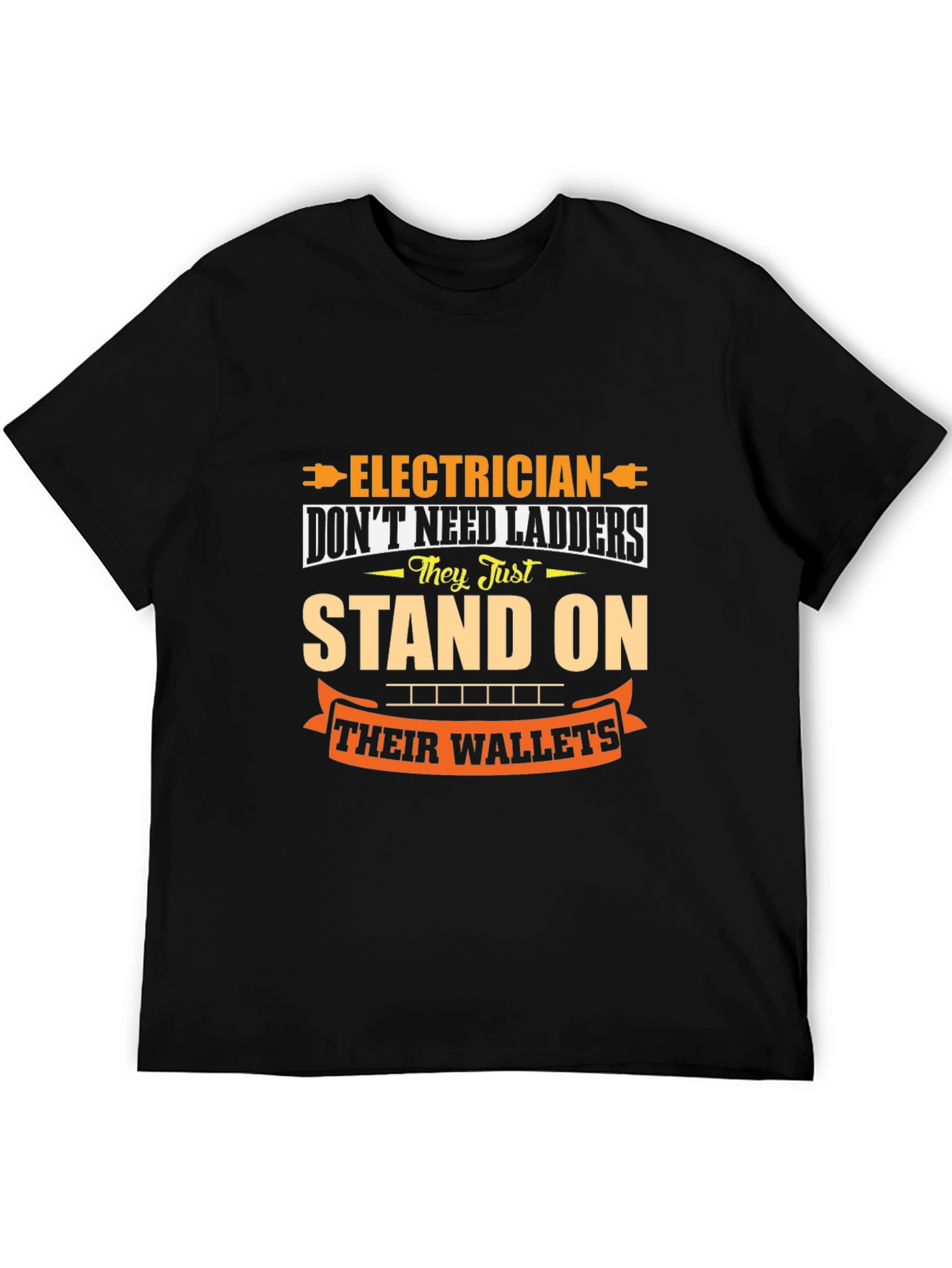 Electrician Wallet Humor Graphic Tee - Black