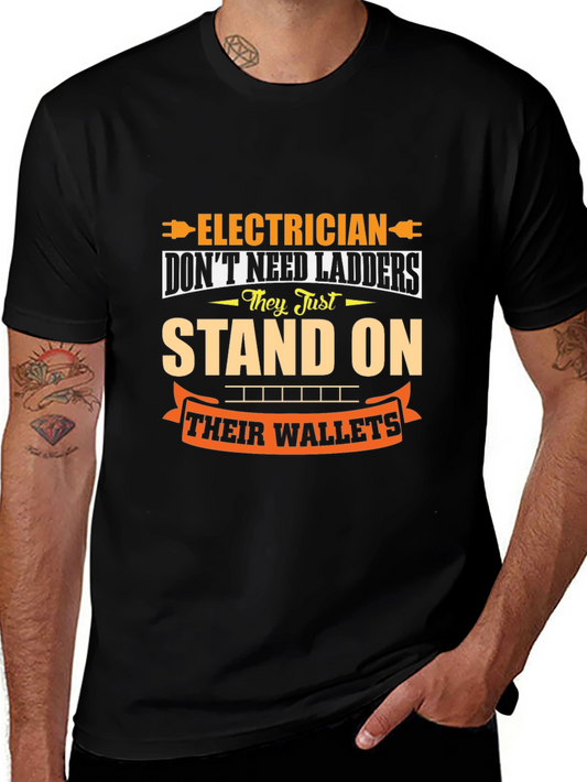 Electrician Wallet Humor Graphic Tee - Black