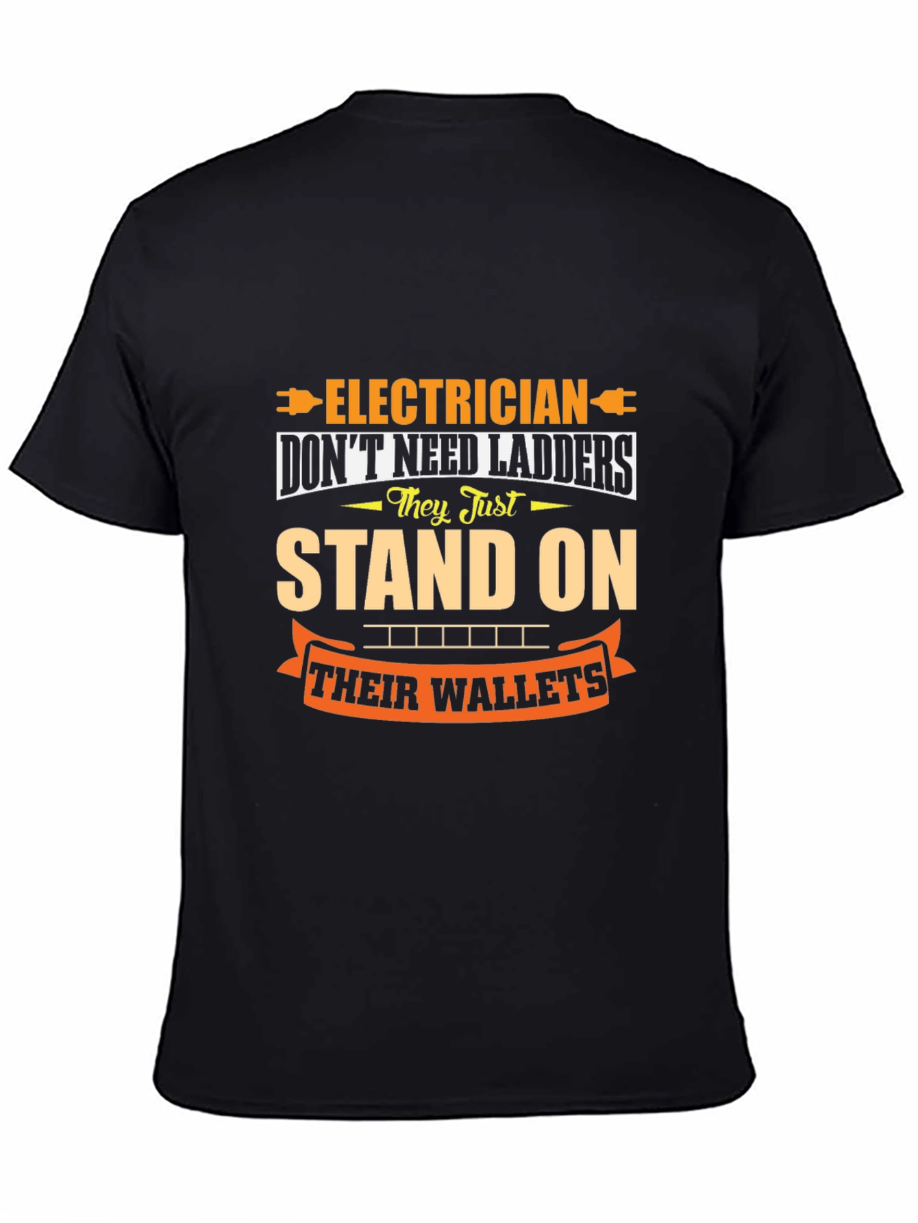Electrician Wallet Humor Graphic Tee - Black