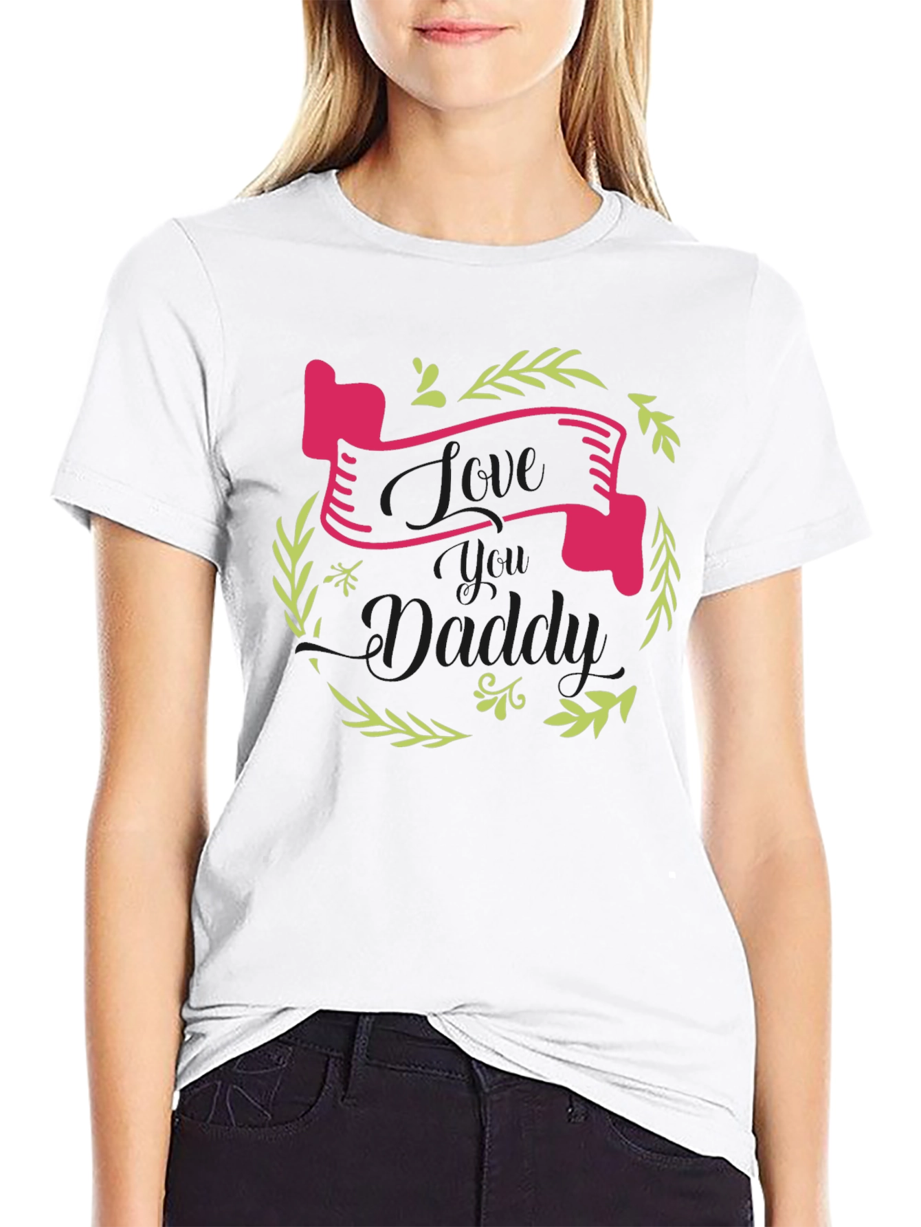 Love You Daddy Black Graphic Tee