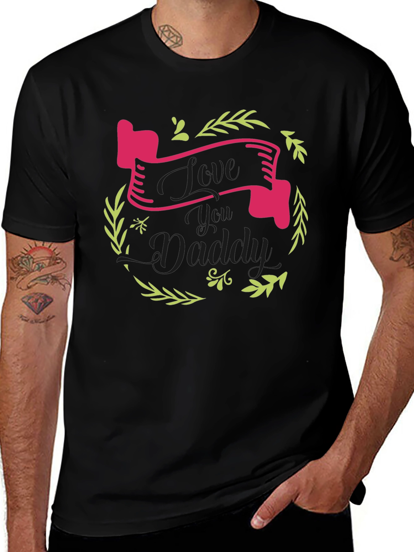 Love You Daddy Black Graphic Tee