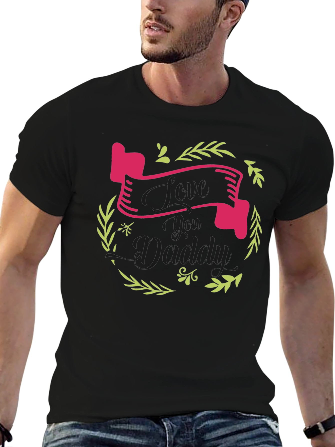 Love You Daddy Black Graphic Tee
