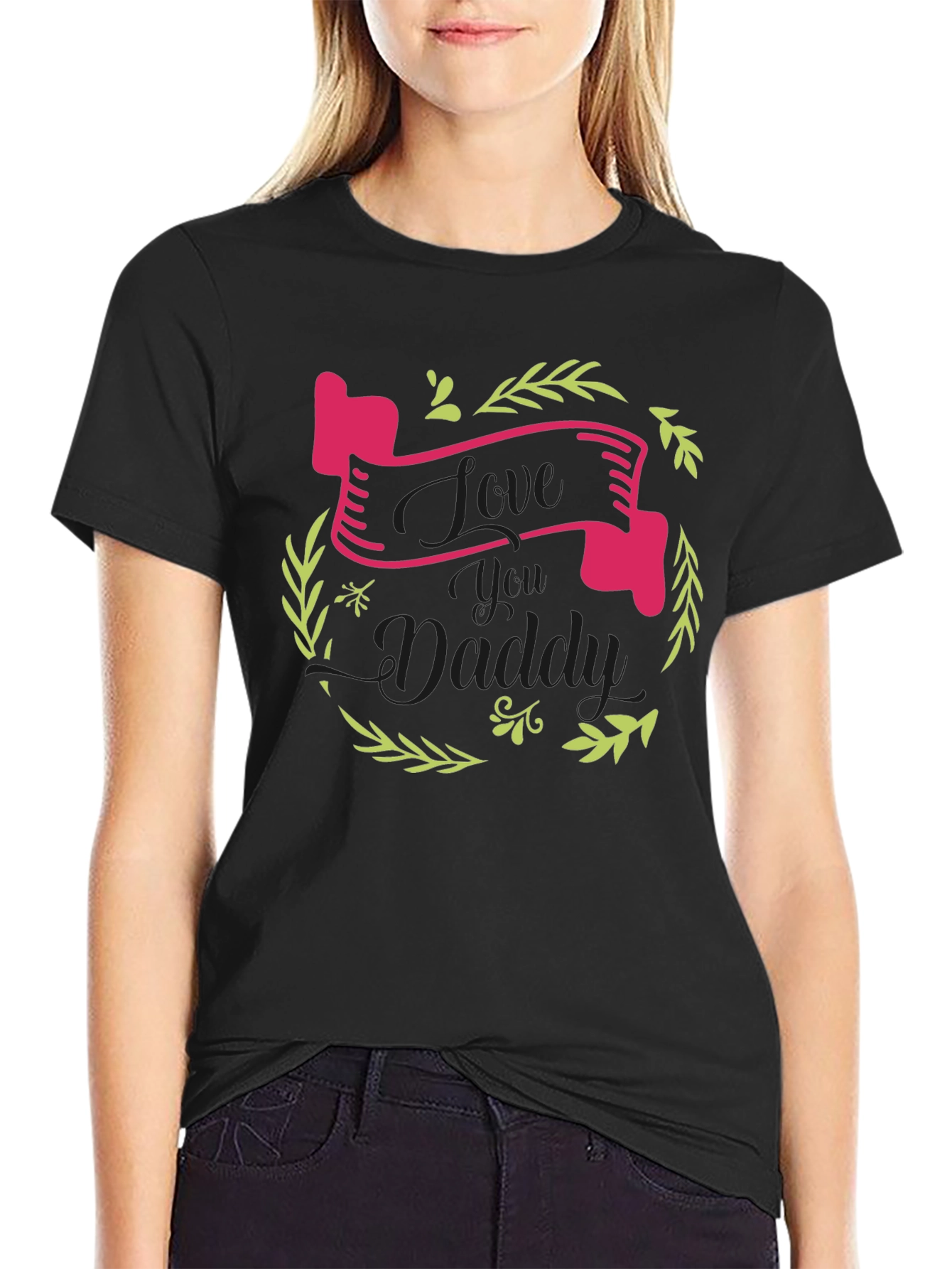 Love You Daddy Black Graphic Tee