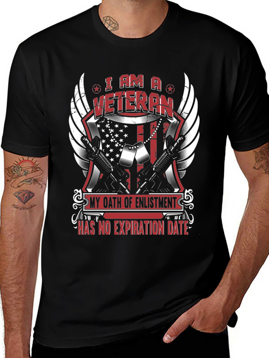 I Am a Veteran T-Shirt - Oath Never Expires Graphic Tee