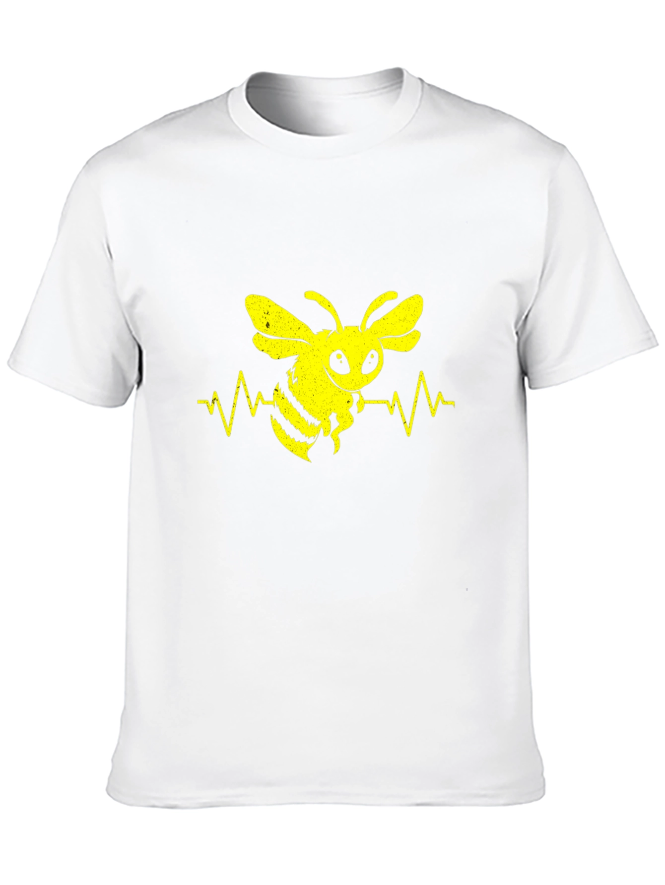 Bee Heartbeat Graphic Tee - Black Cotton T-Shirt