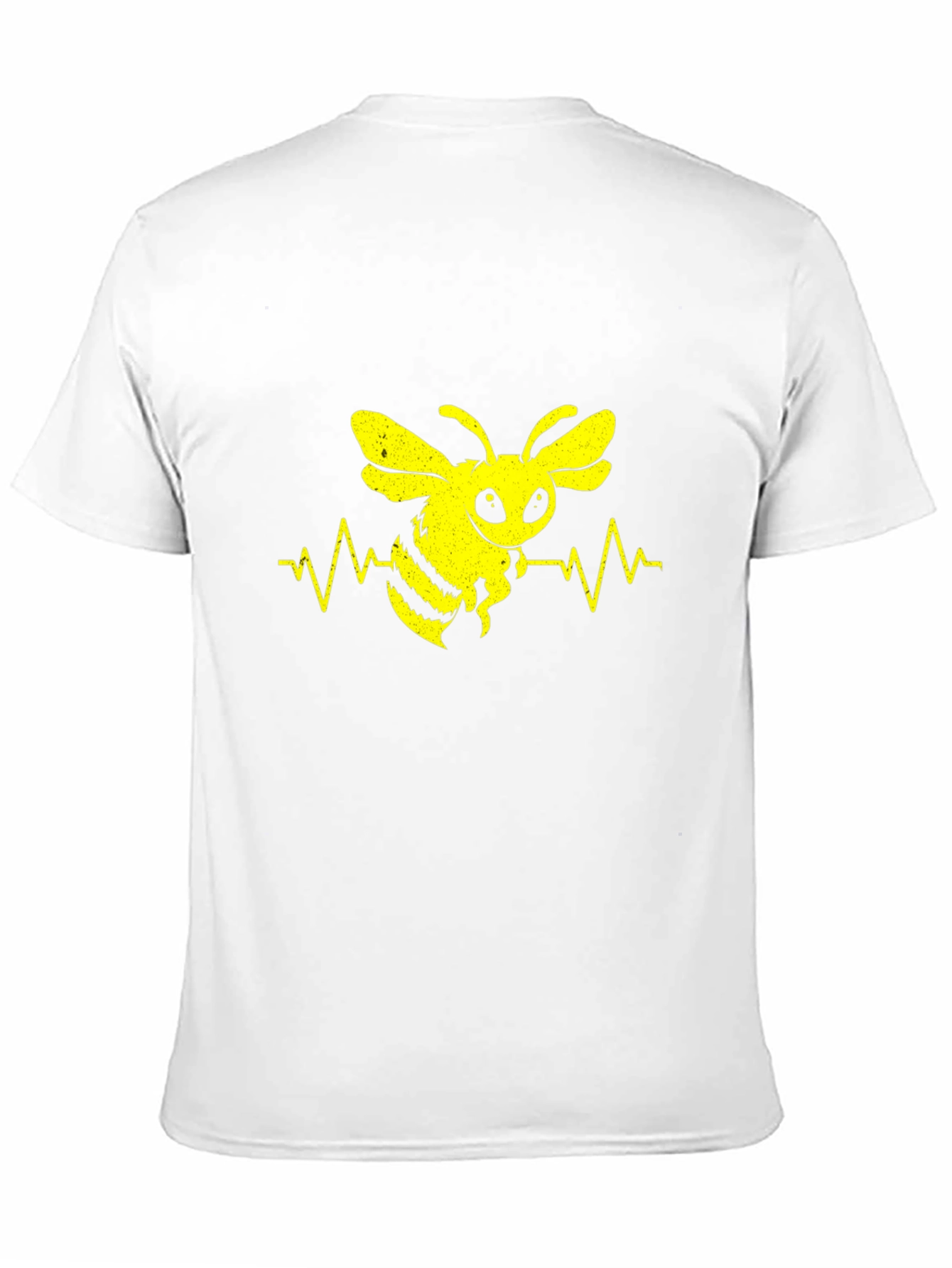 Bee Heartbeat Graphic Tee - Black Cotton T-Shirt
