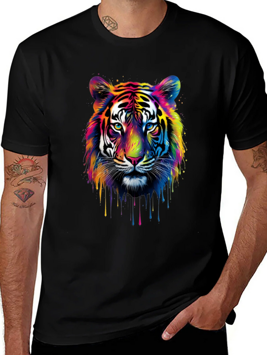 Colorful Tiger Graphic T-Shirt