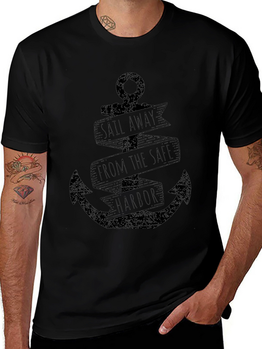 Sail Away Anchor Graphic T-Shirt