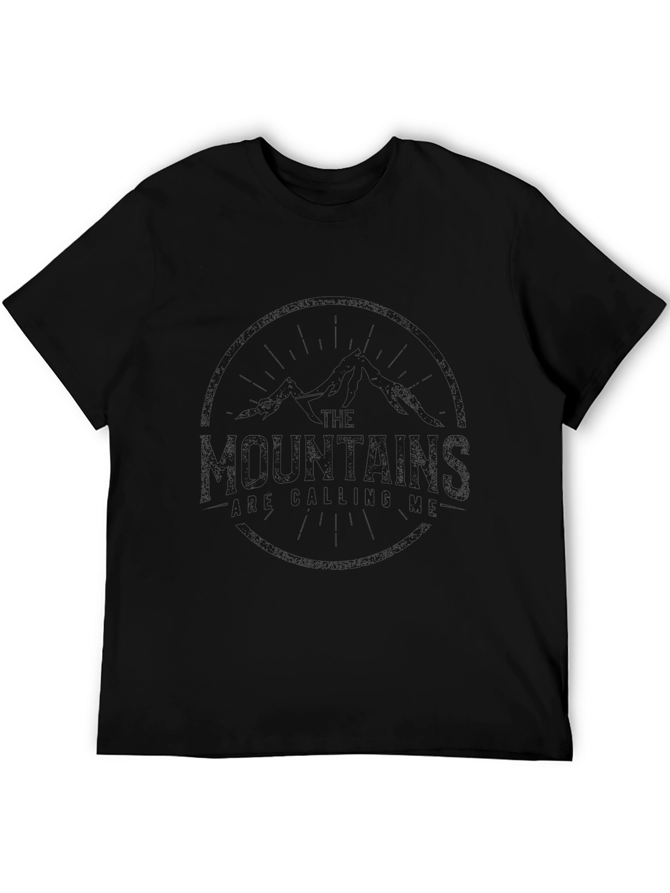 Mens Solid Black Casual Short Sleeve T-Shirt