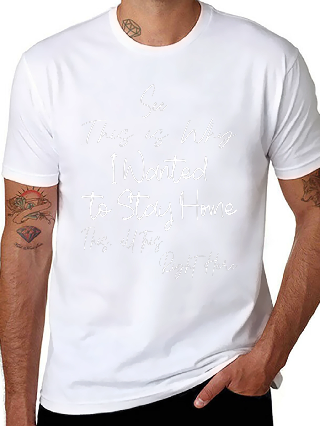 See Why I Wanted to Stay Home Black T-Shirt