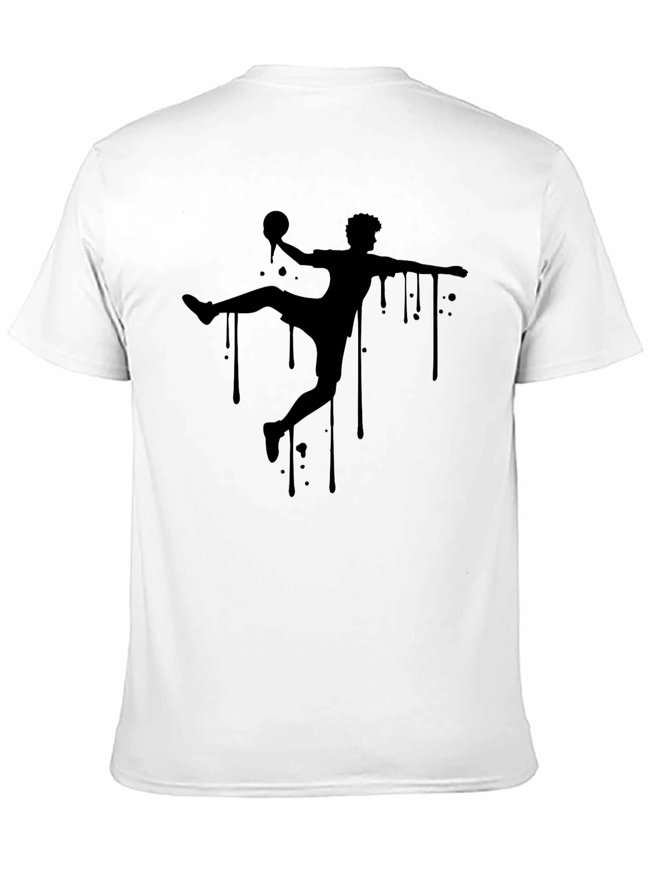 Handball Silhouette Graphic T-Shirt - Sporty Black Tee