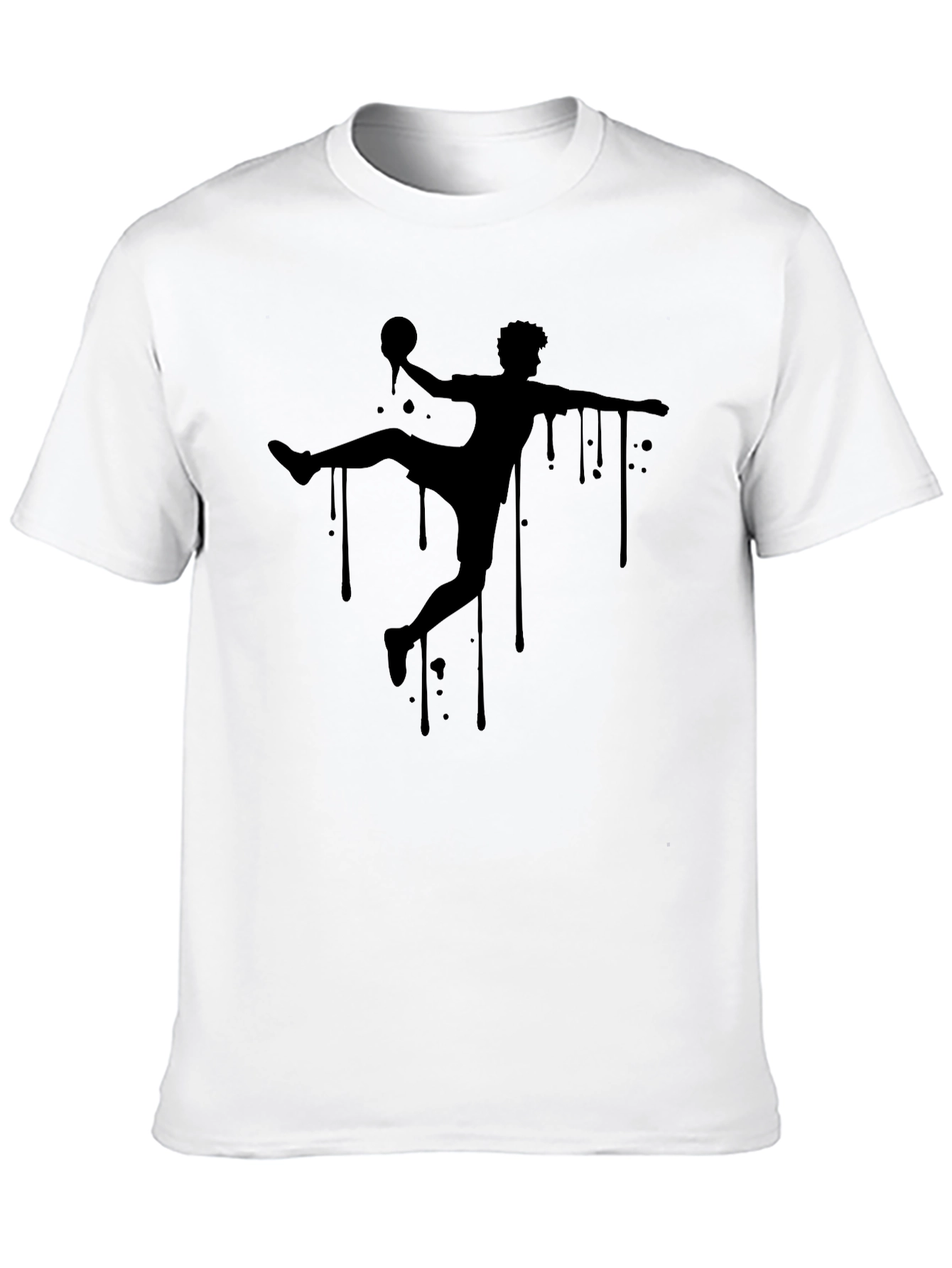Handball Silhouette Graphic T-Shirt - Sporty Black Tee
