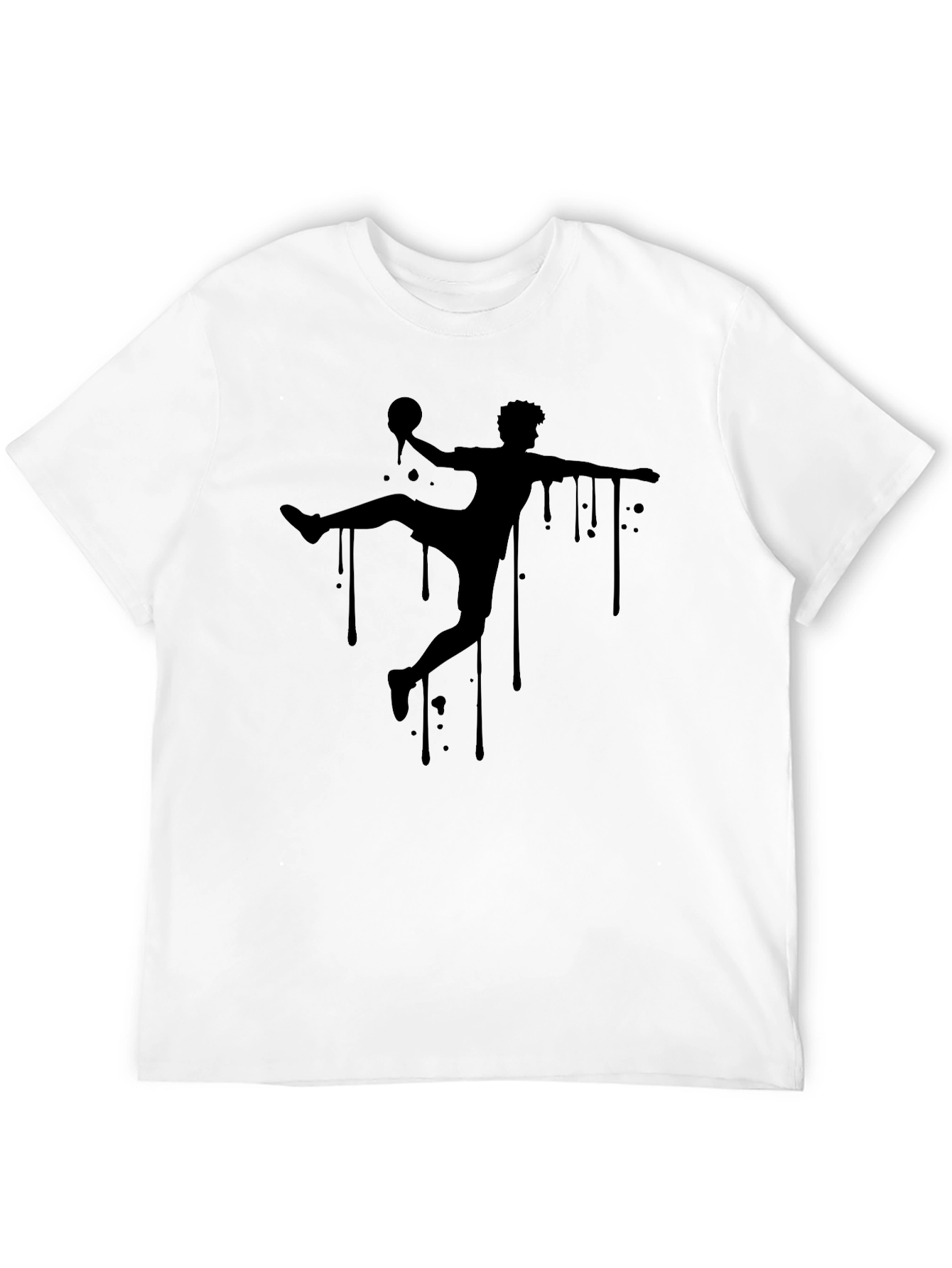Handball Silhouette Graphic T-Shirt - Sporty Black Tee