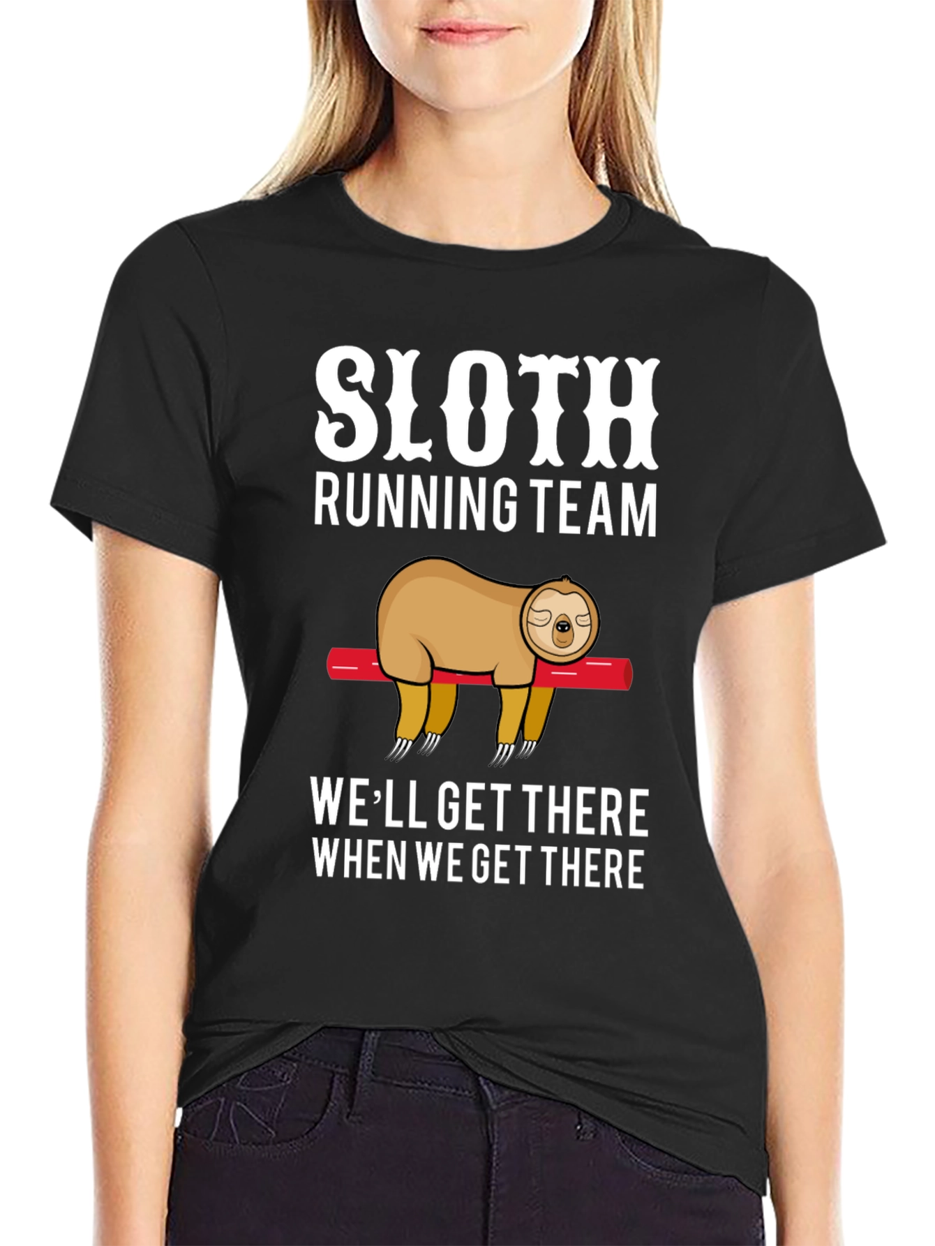 Sloth Running Team T-Shirt - Funny Lazy Design
