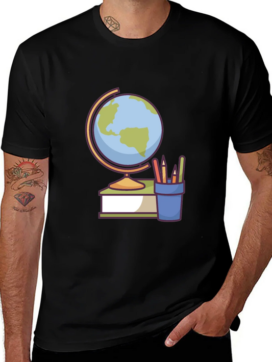 Globe and School Supplies Graphic Tee