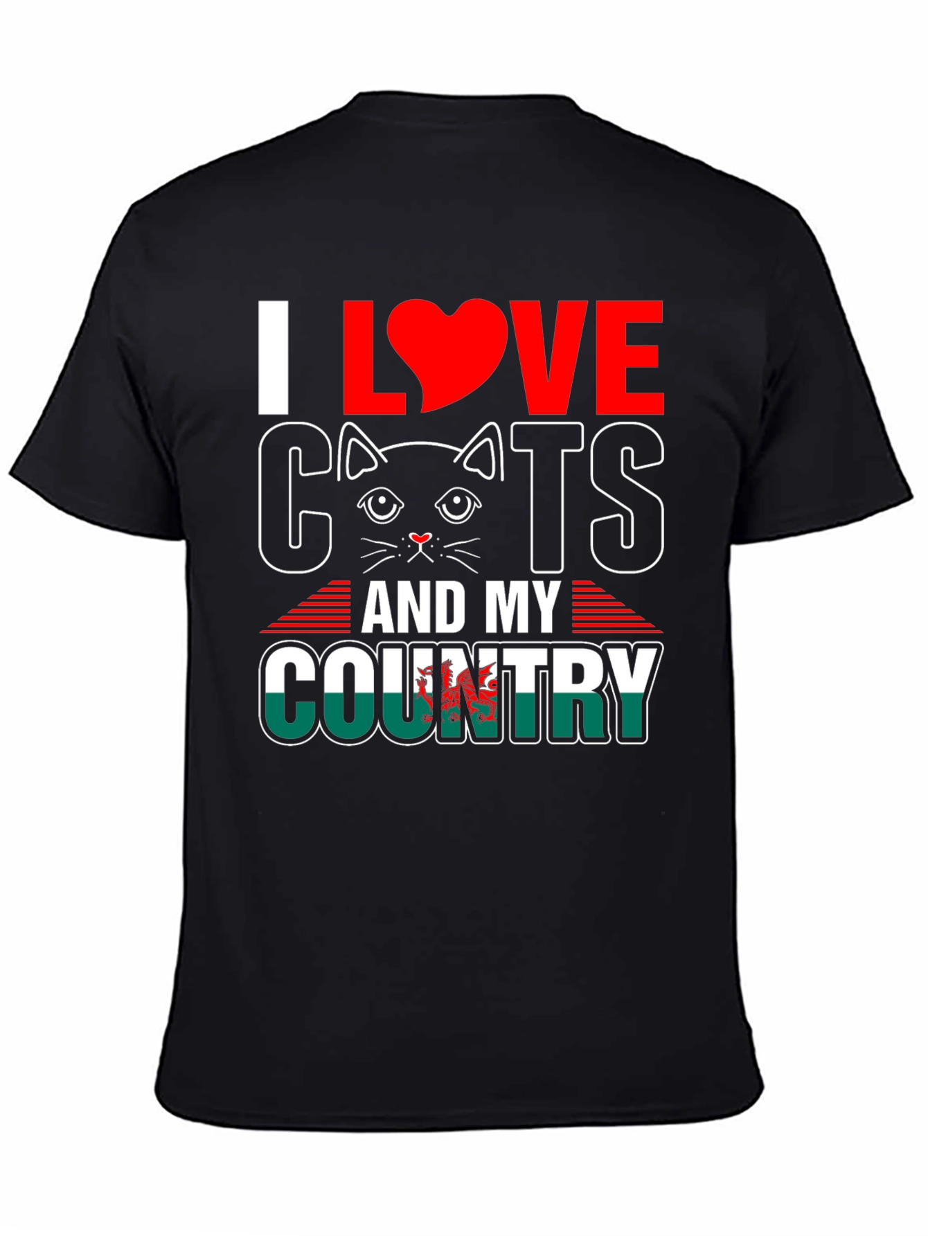 I Love Cats and My Country Wales T-Shirt