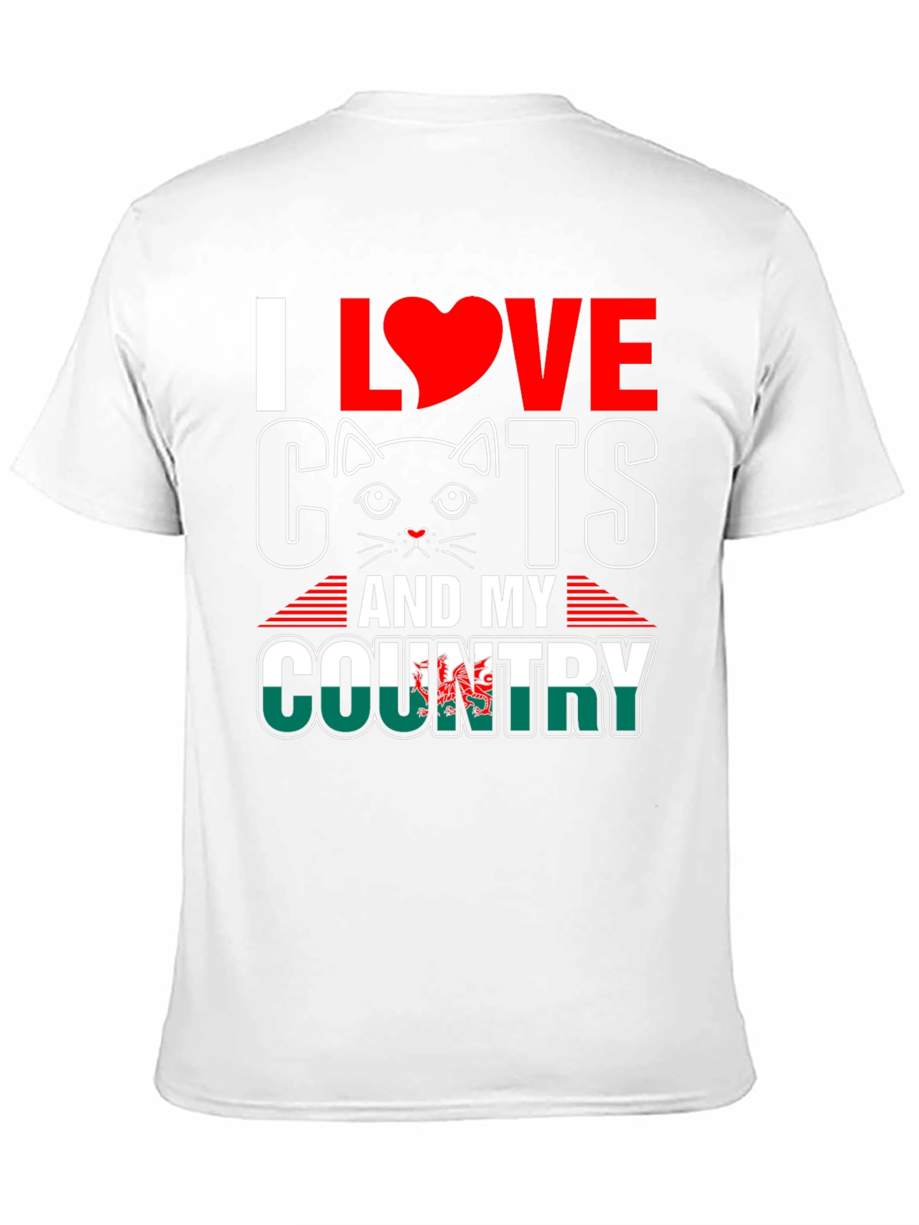 I Love Cats and My Country Wales T-Shirt