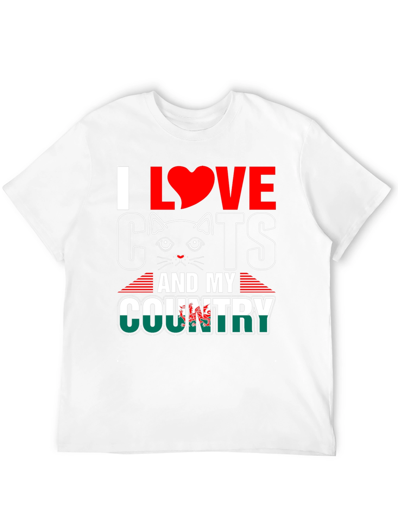 I Love Cats and My Country Wales T-Shirt