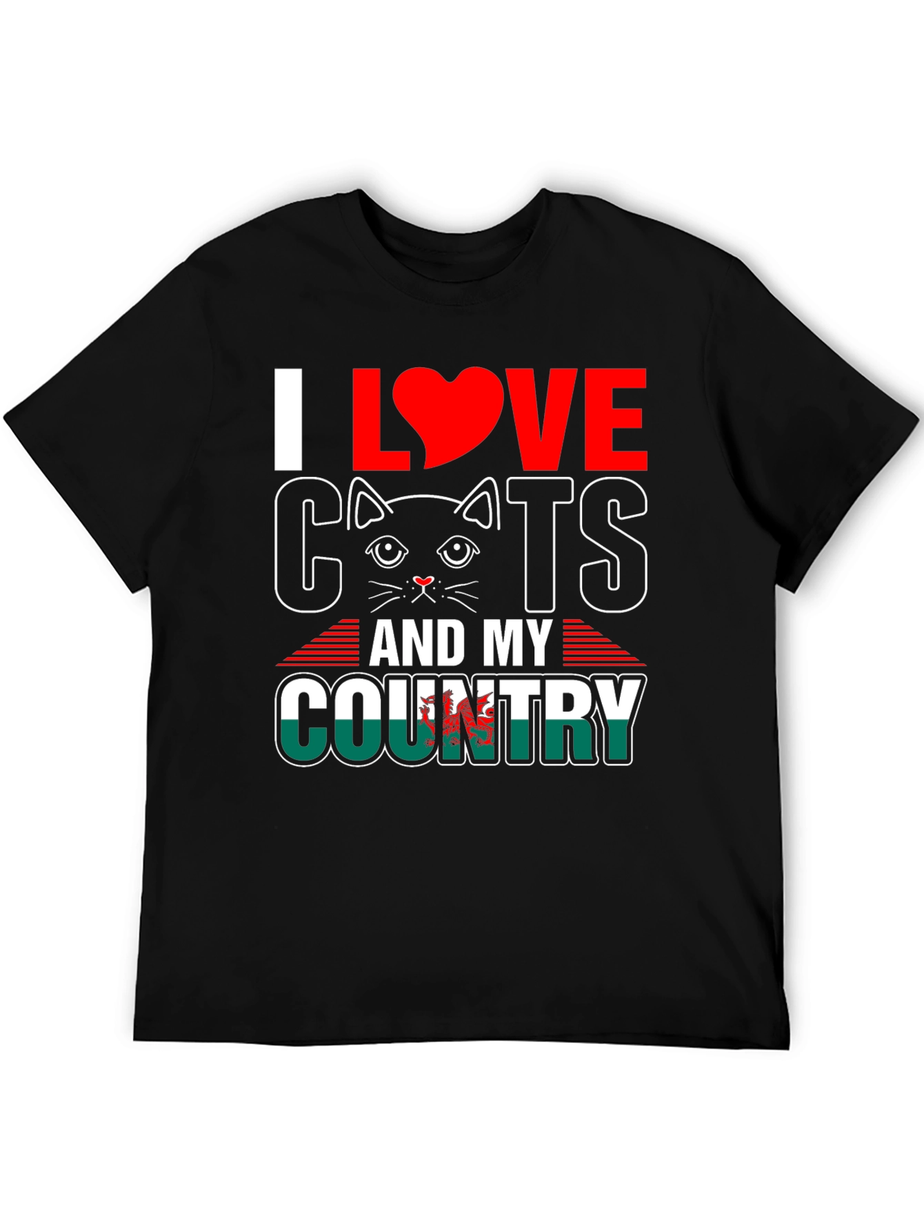 I Love Cats and My Country Wales T-Shirt