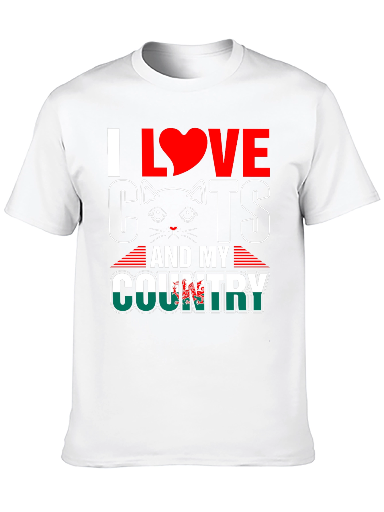I Love Cats and My Country Wales T-Shirt