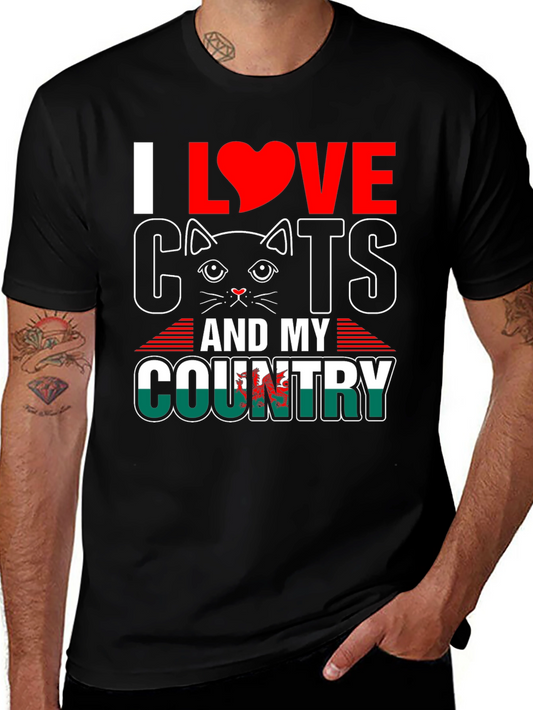 I Love Cats and My Country Wales T-Shirt