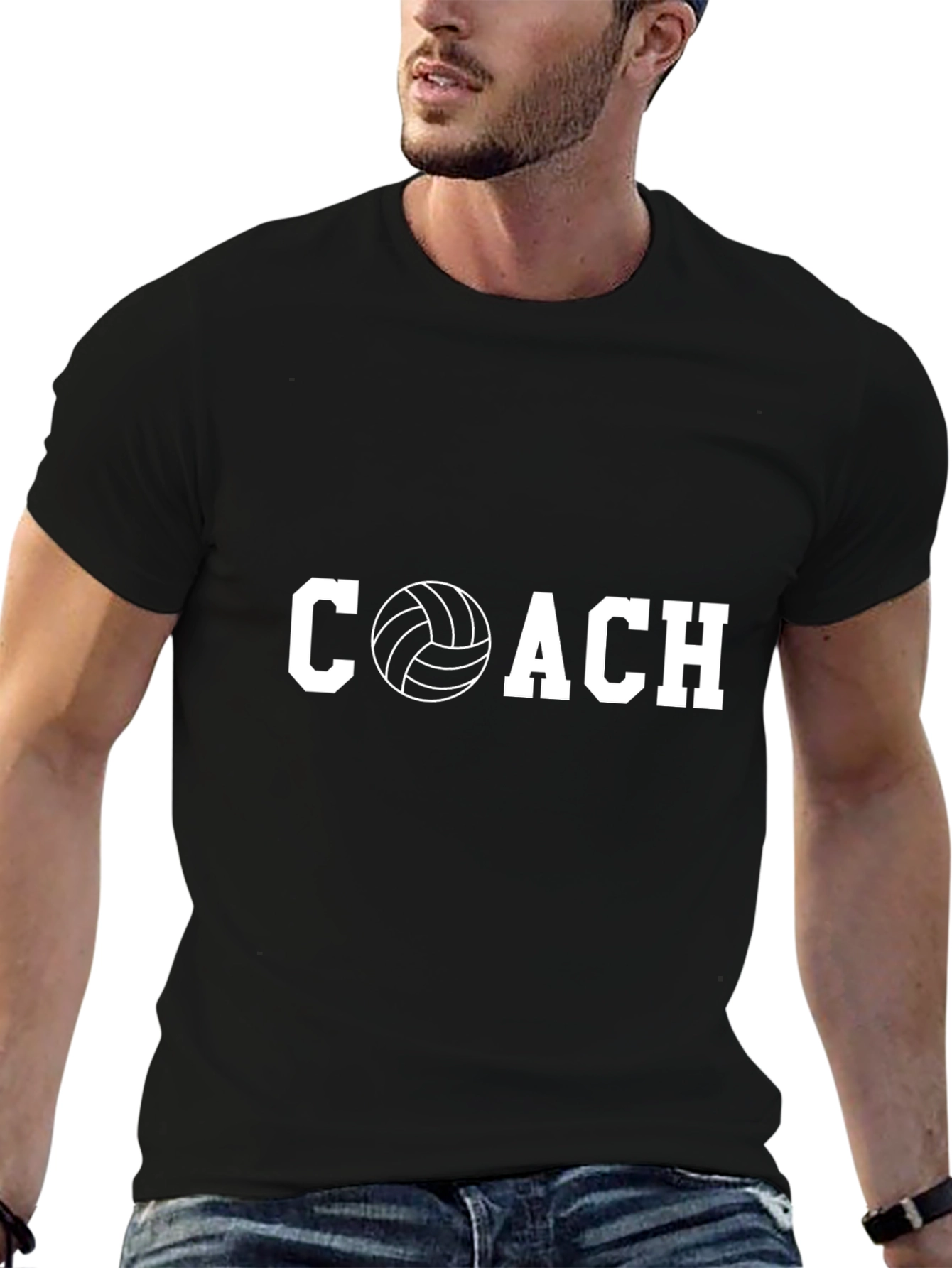 Volleyball Coach T-Shirt - Sporty Crew Neck Tee