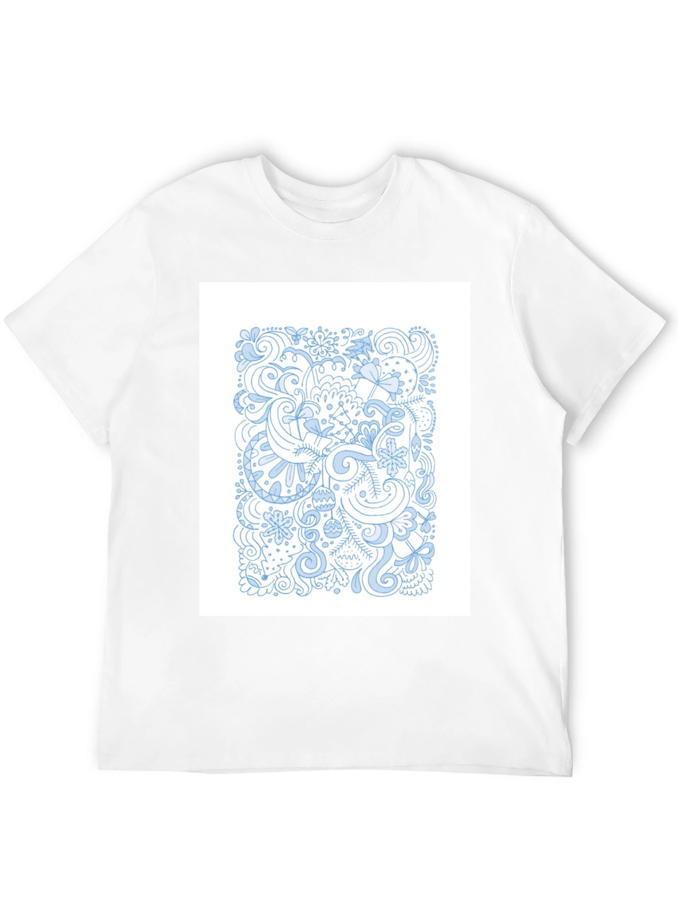 Black Tee with Unique Doodle Art