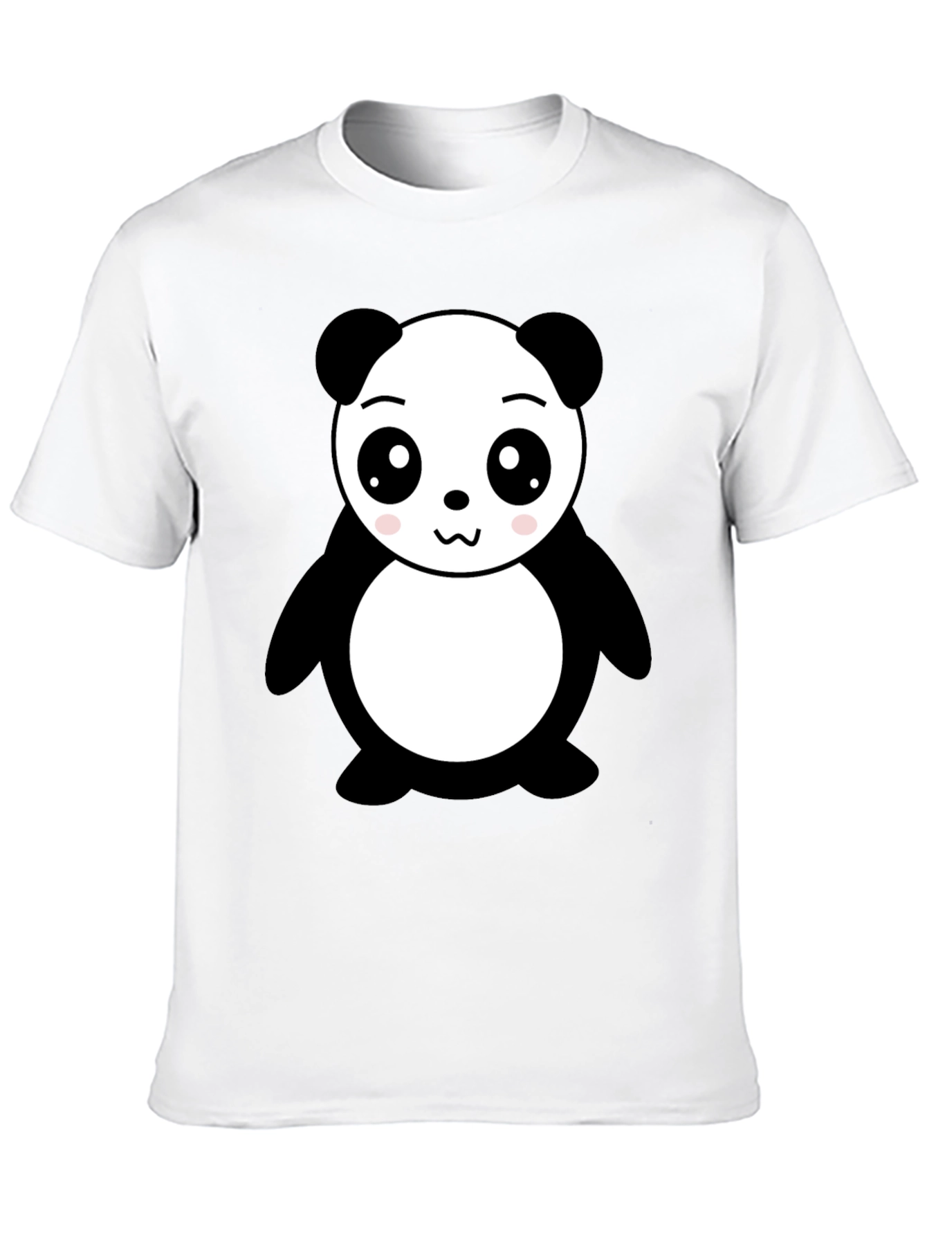 Cute Panda Bear Graphic Black T-Shirt