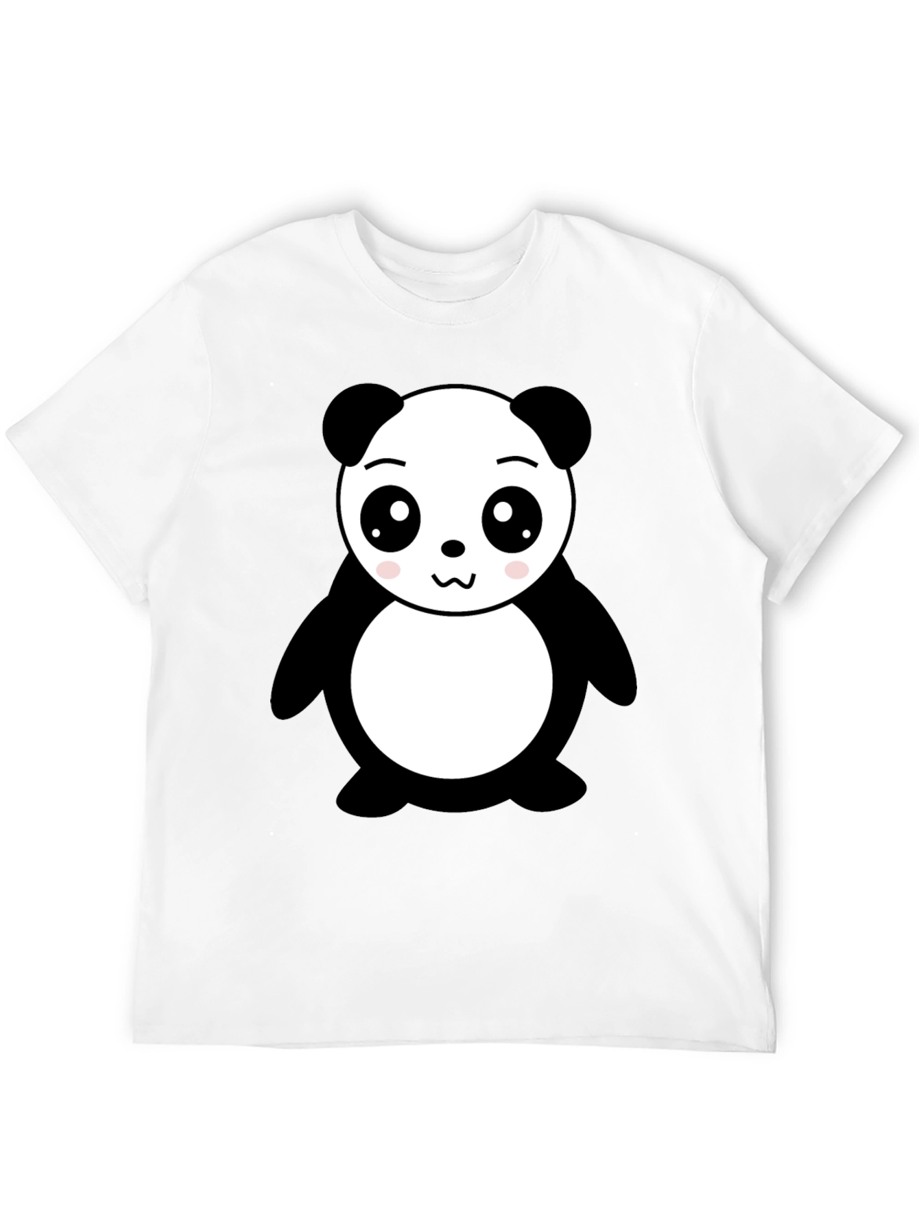 Cute Panda Bear Graphic Black T-Shirt