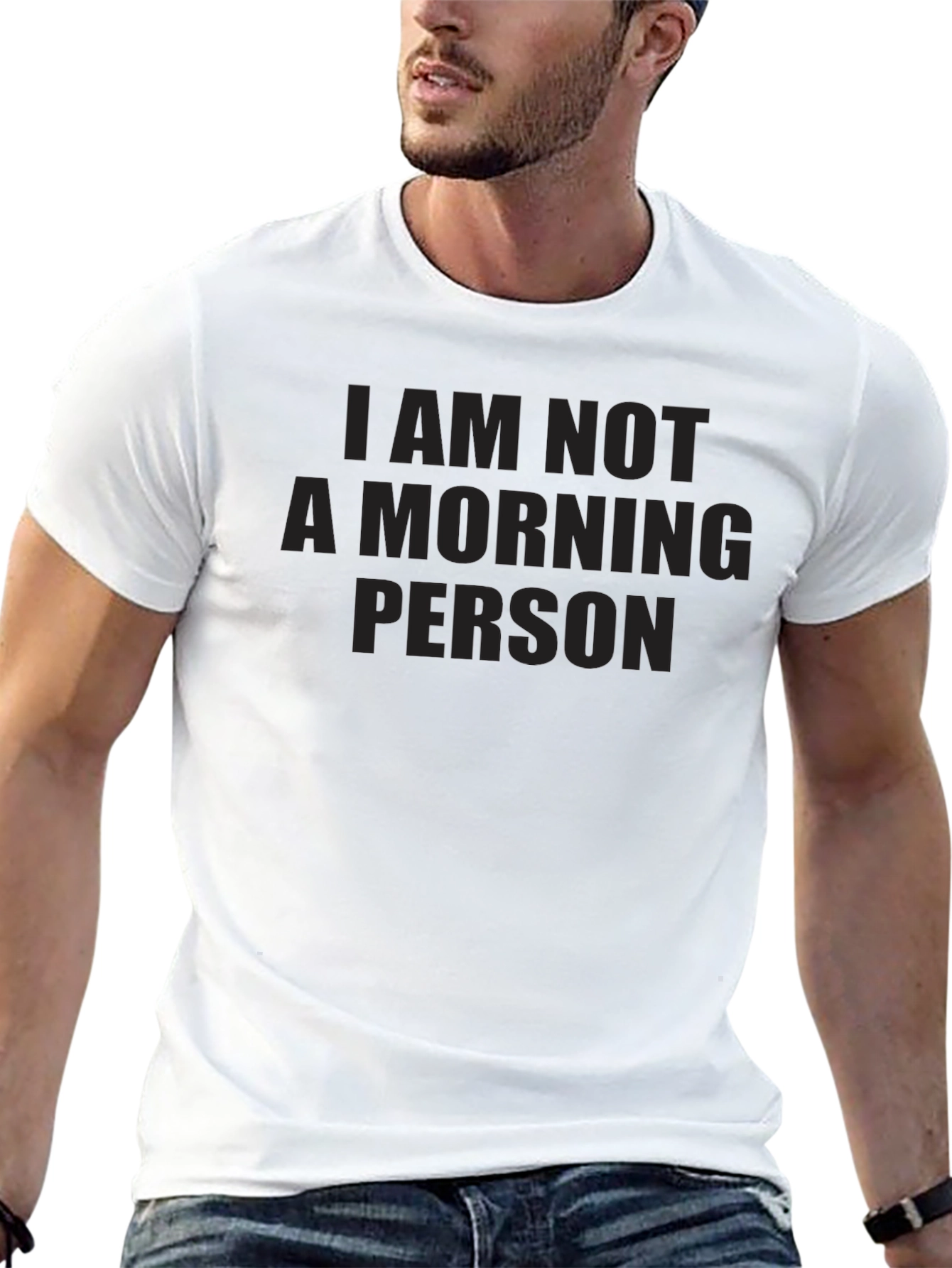 I Am Not a Morning Person Black Tee