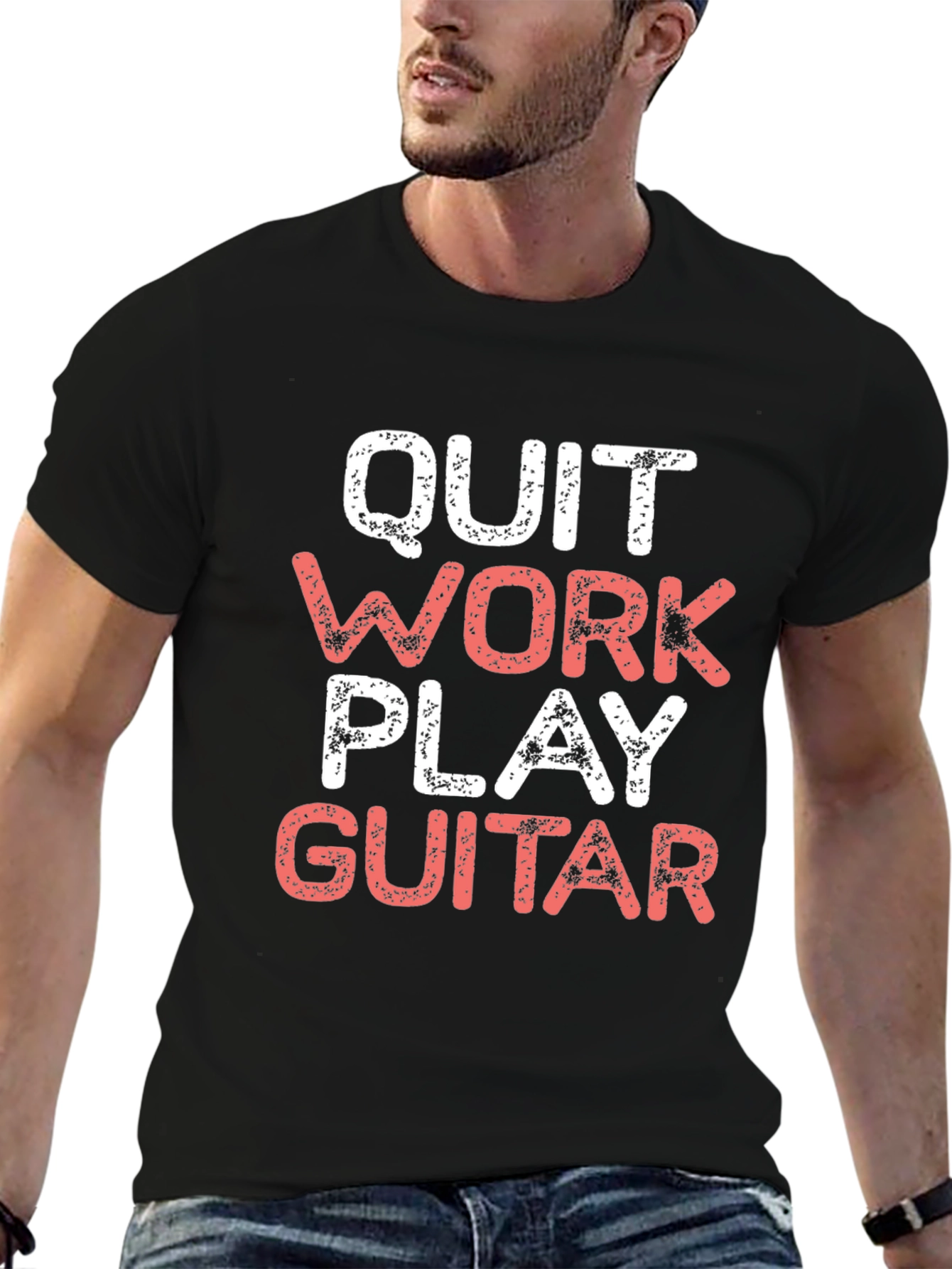 Quit Work Play Guitar Graphic Tee