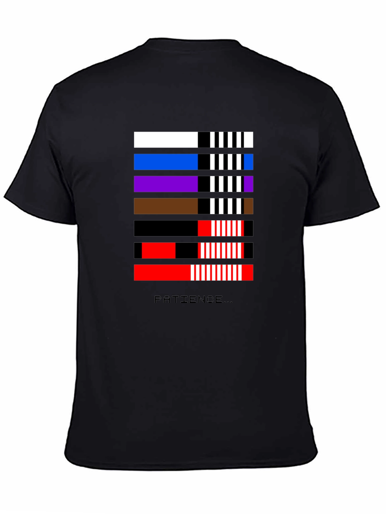 BJJ Patience T-Shirt - Jiu-Jitsu Belt Stripe Design