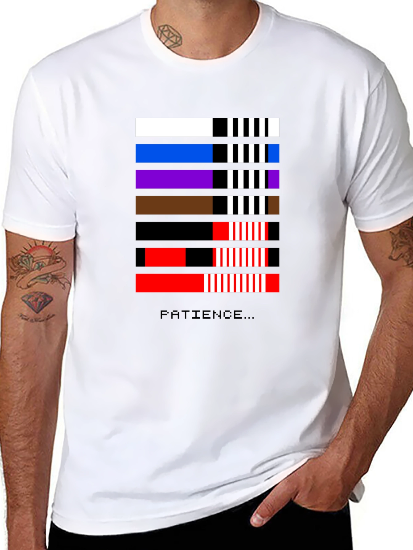 BJJ Patience T-Shirt - Jiu-Jitsu Belt Stripe Design