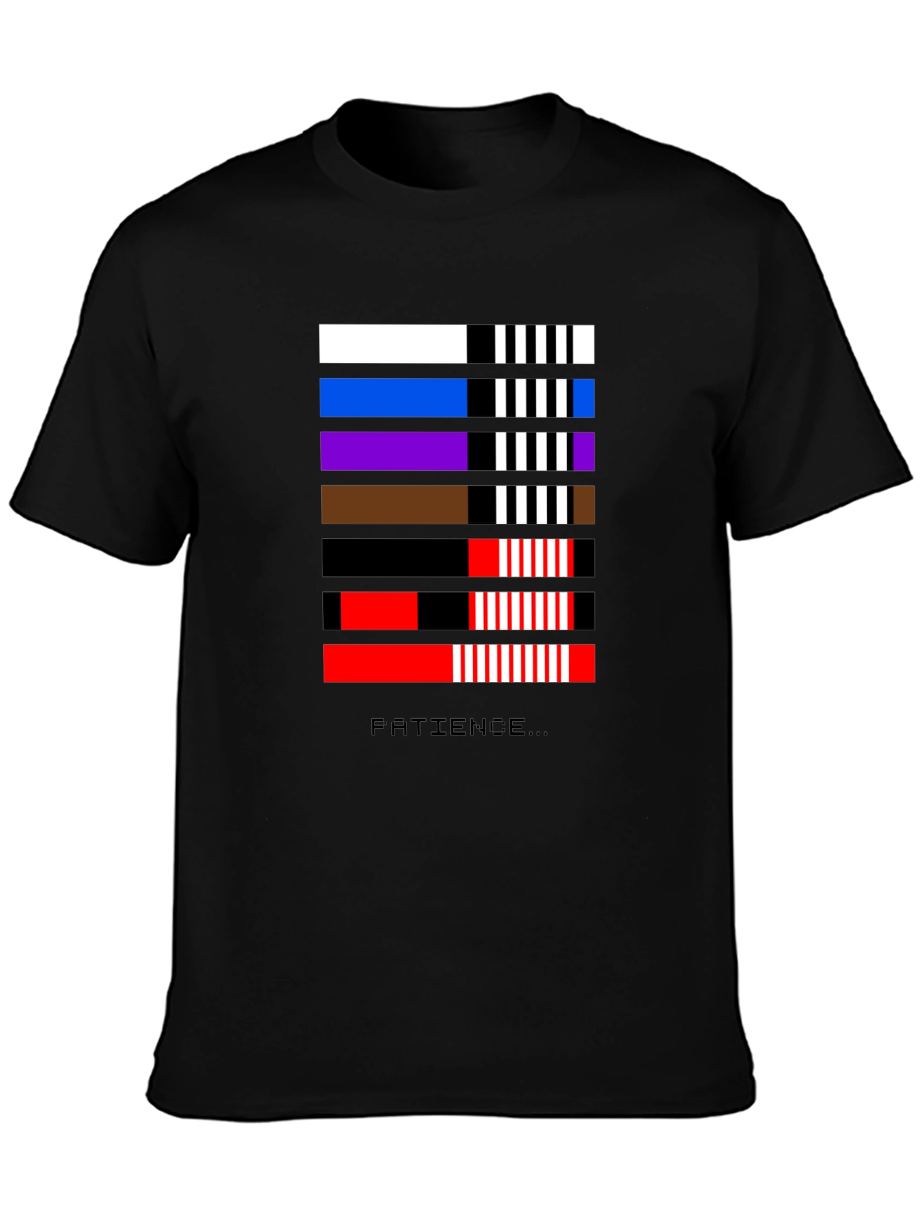 BJJ Patience T-Shirt - Jiu-Jitsu Belt Stripe Design